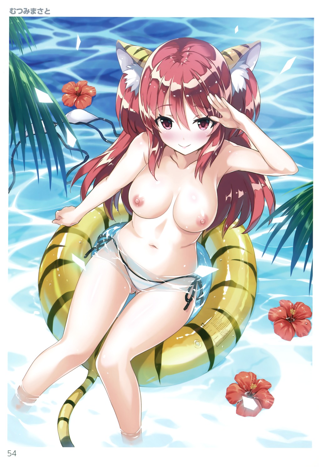 animal_ears mutsumi_masato nipples swimsuits tail topless toranoana wet