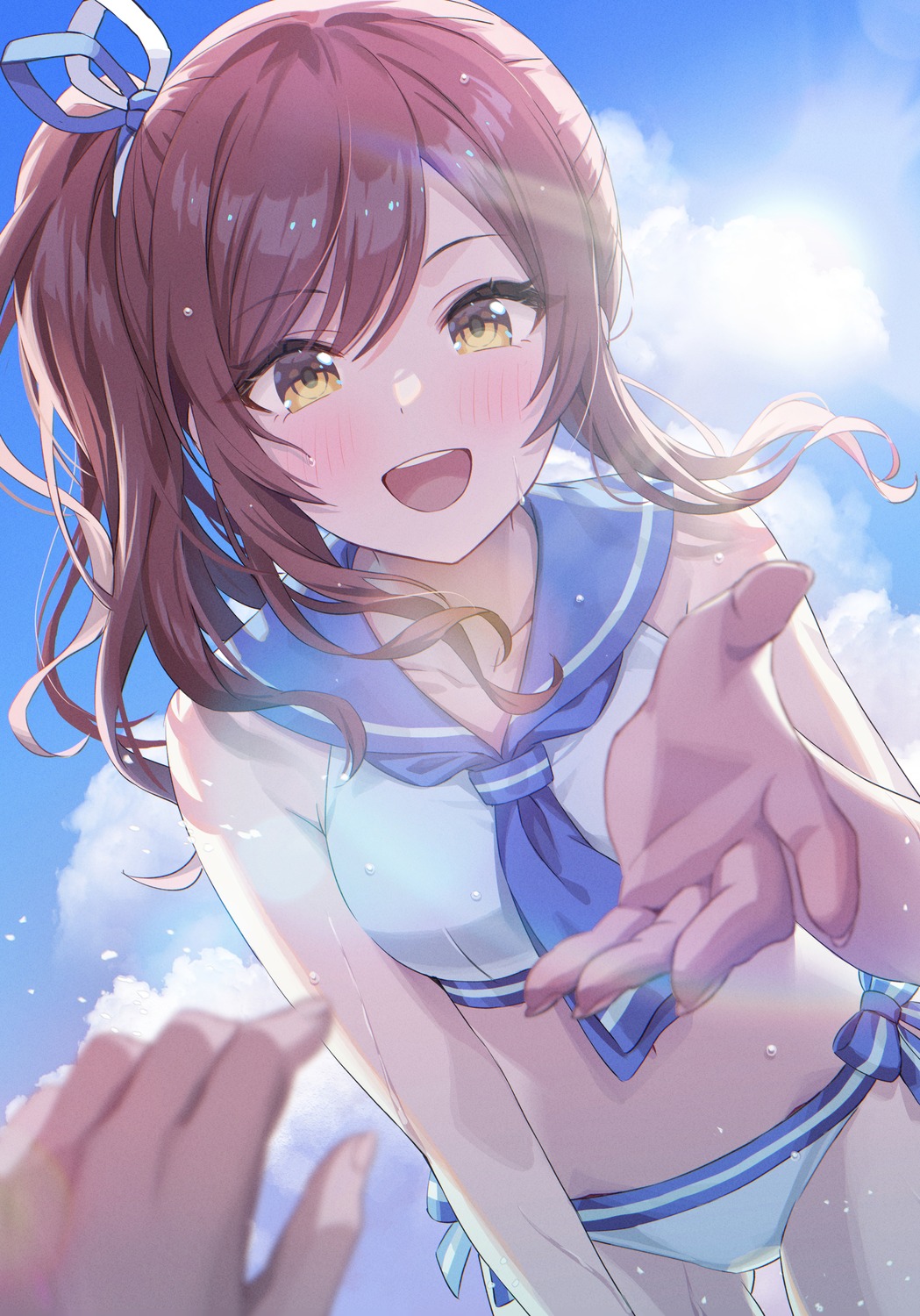 bikini momoimon oosaki_amana swimsuits the_idolm@ster the_idolm@ster_shiny_colors wet