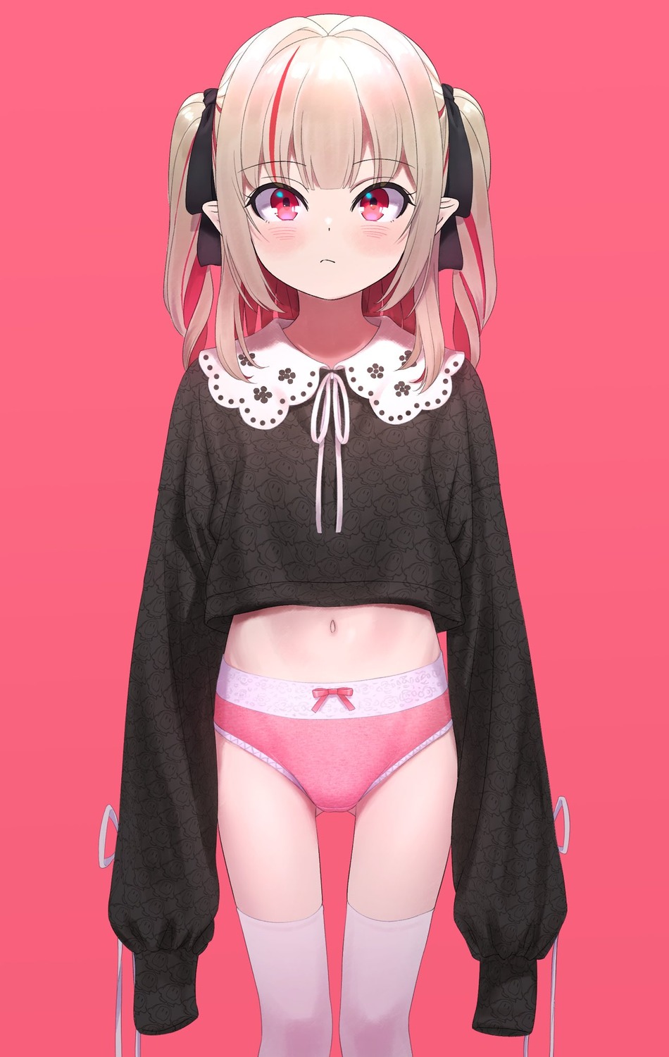 jpeg_artifacts loli makaino_ririmu nijisanji nijisanji_gamers pantsu pointy_ears sabamen thighhighs