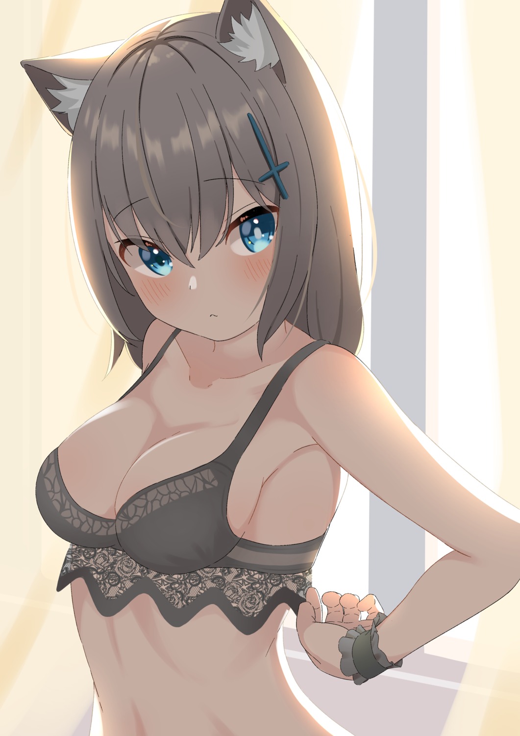 animal_ears blue_archive bra nekomimi rindou_ringdong sunaookami_shiroko