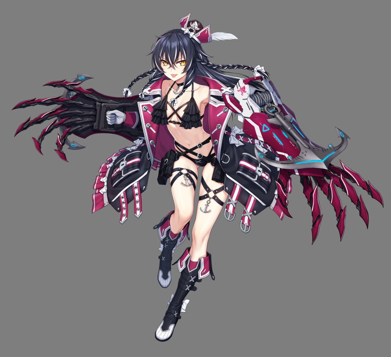 bikini counter:side garter open_shirt swimsuits weapon