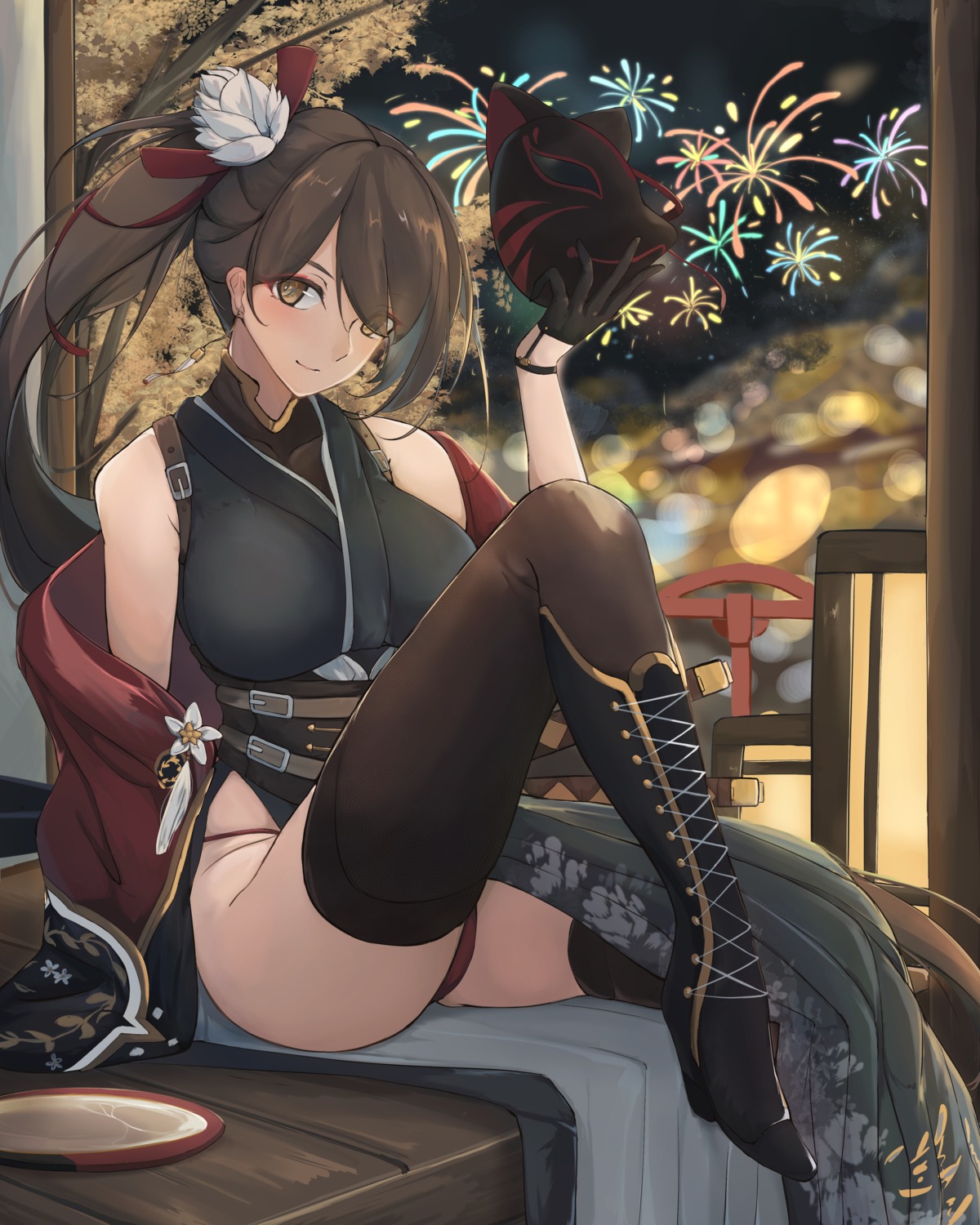 azur_lane heels japanese_clothes pantsu thighhighs yusha_(m-gata) zuikaku_(azur_lane)