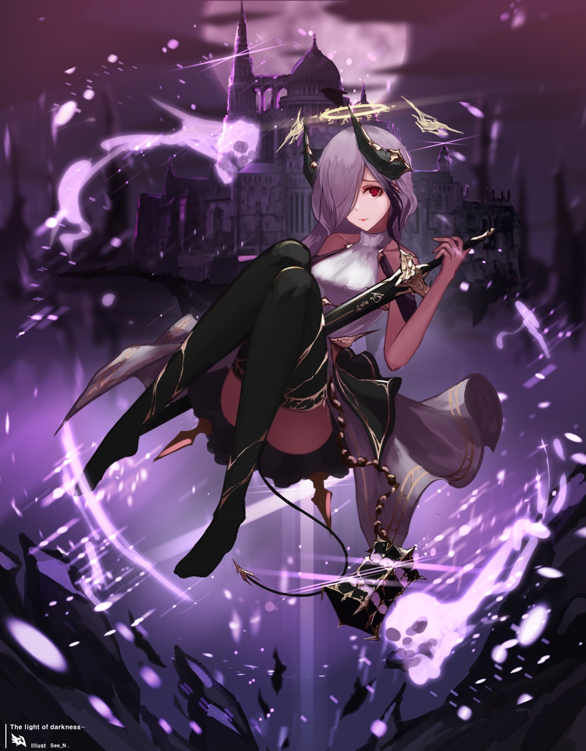 horns see_n sword thighhighs