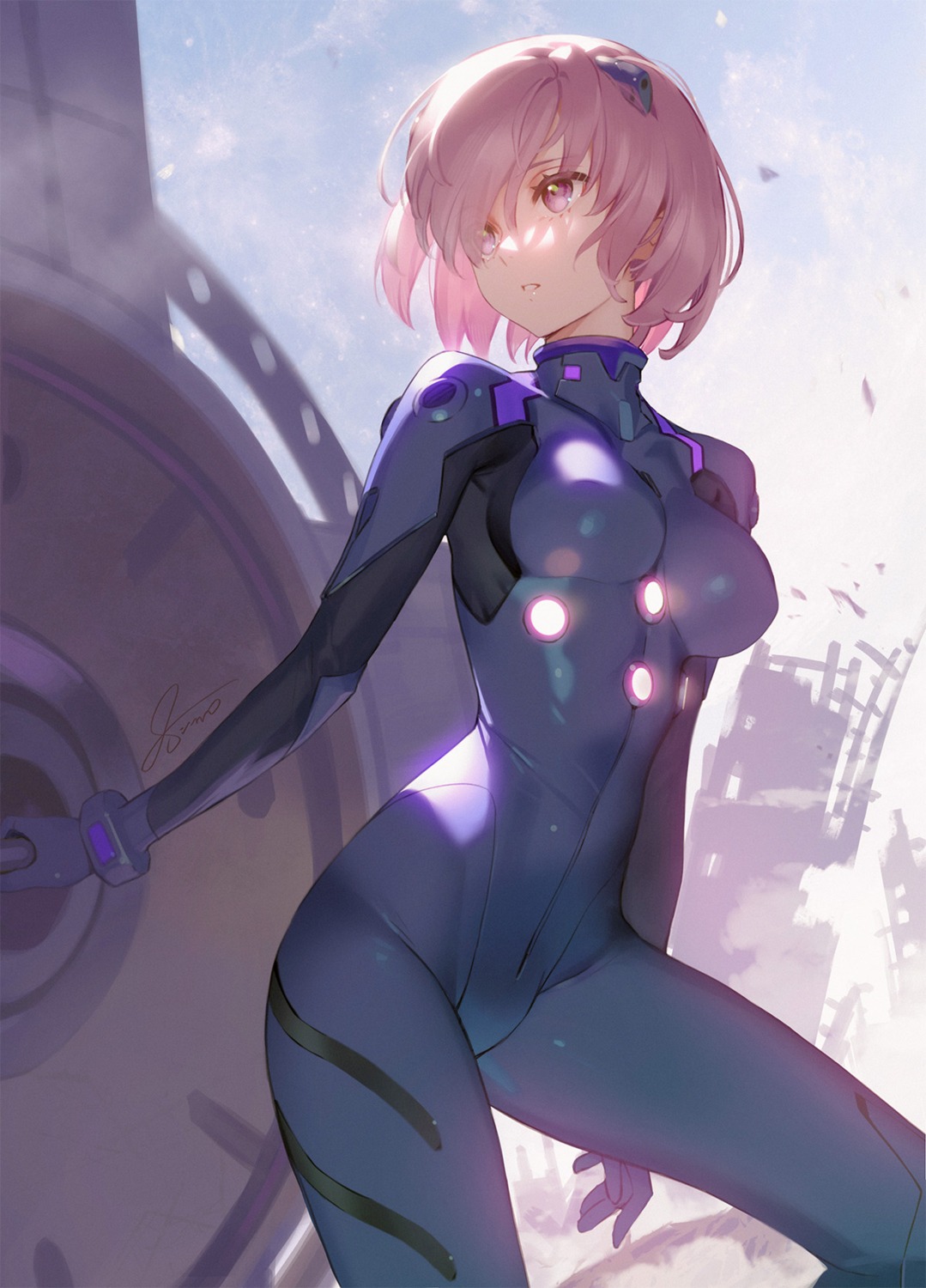 bodysuit fate/grand_order mash_kyrielight neon_genesis_evangelion siino