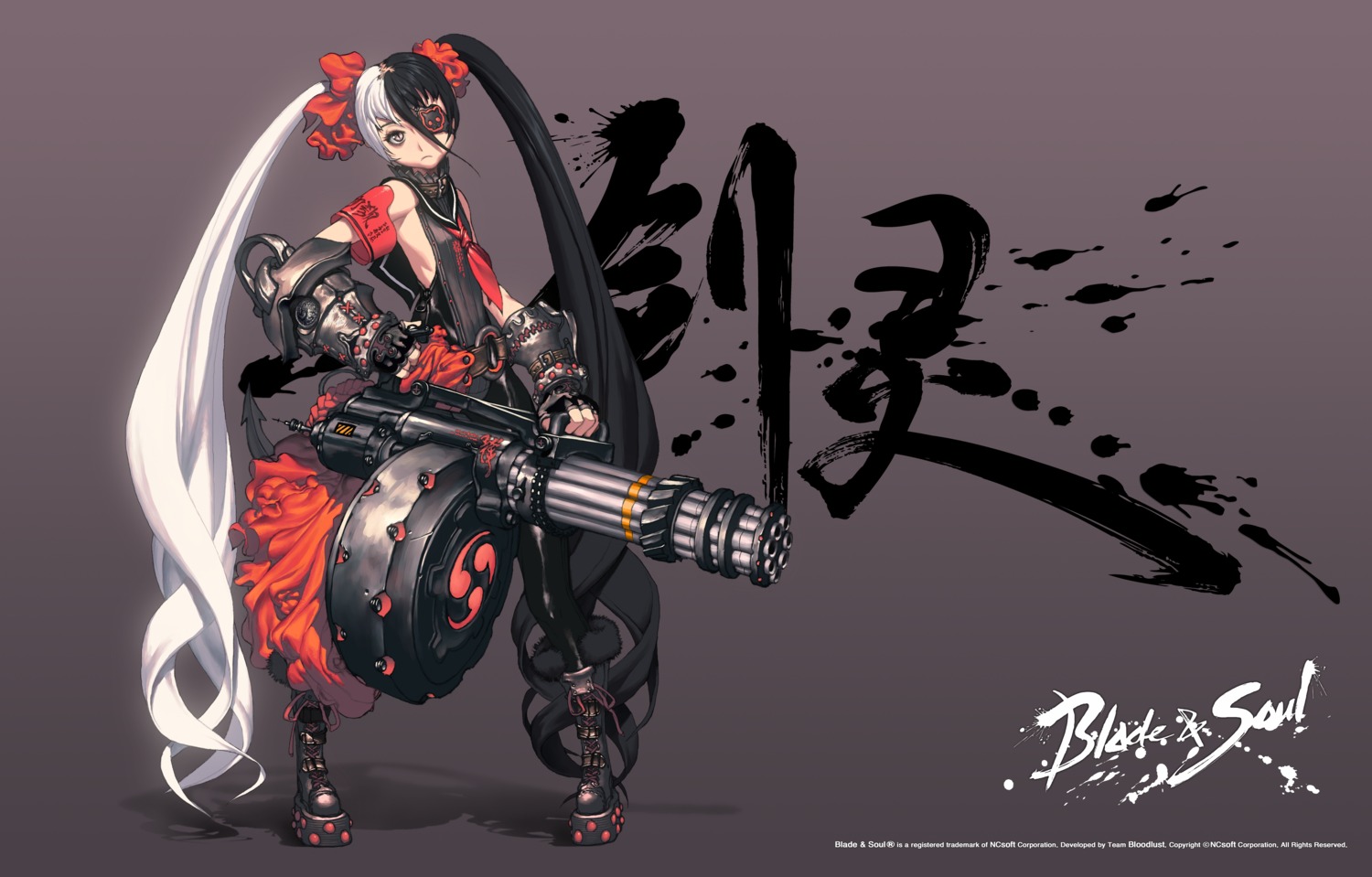 blade_&_soul bodysuit eyepatch gun kim_hyung-tae pohwaran