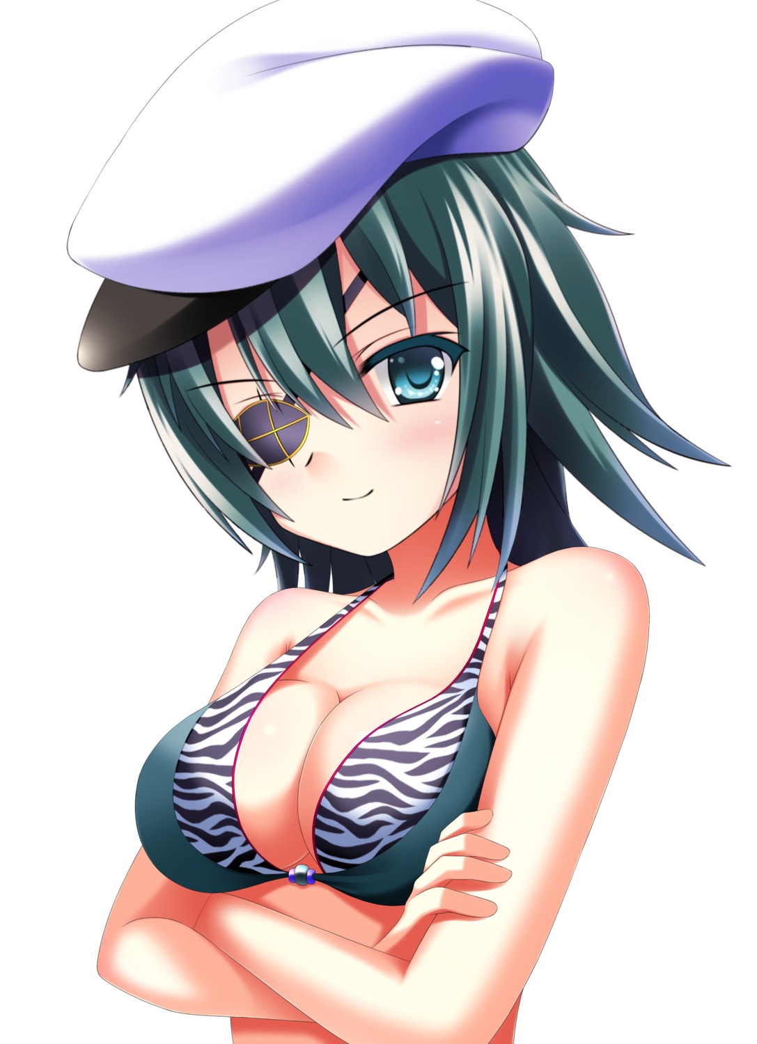 bikini_top cleavage eyepatch kantai_collection karin_(rei862) kiso_(kancolle) swimsuits