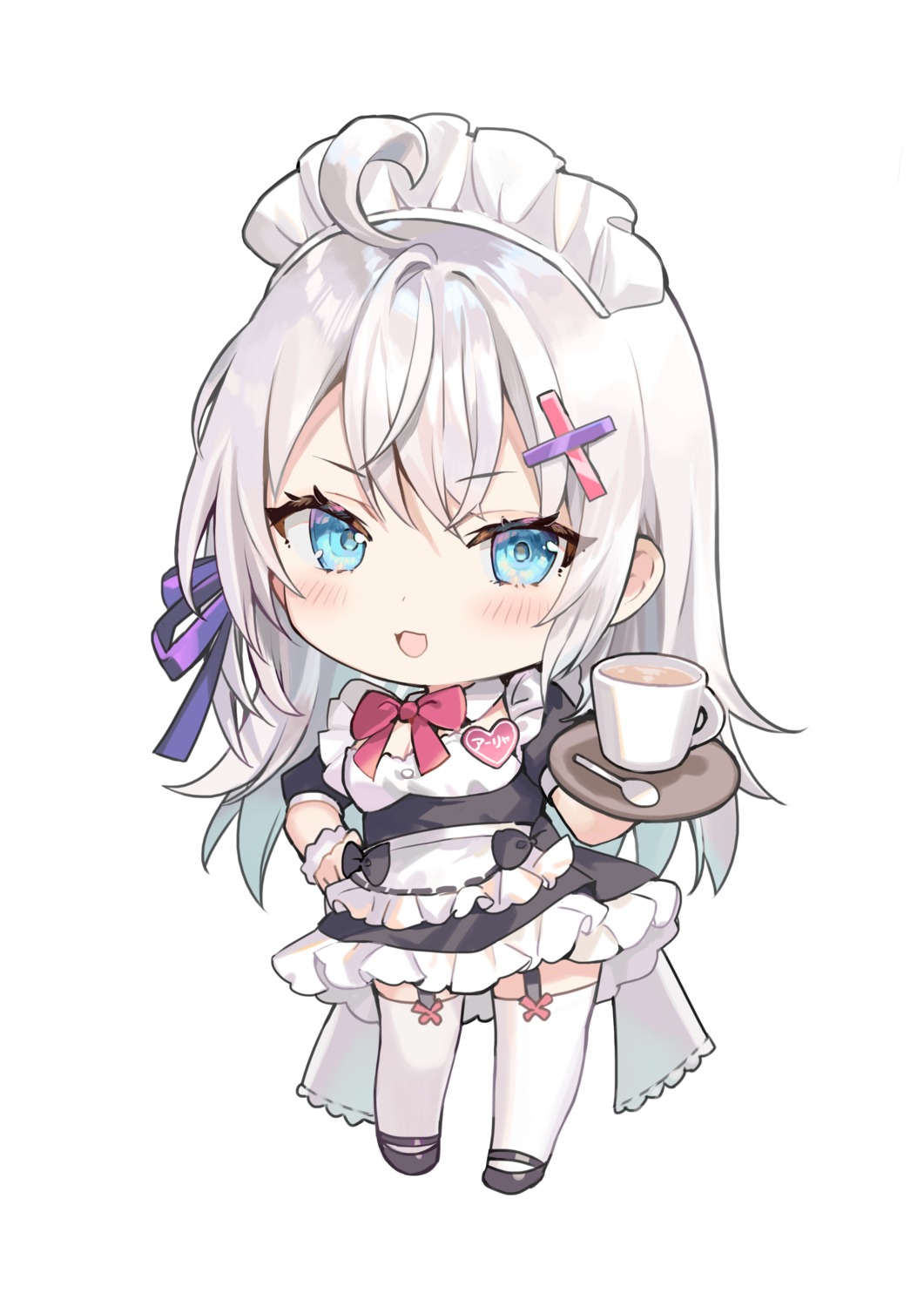 alisa_mikhailovna_kujou chibi maid stockings thighhighs tokidoki_bosotto_roshia-go_de_dereru_tonari_no_alya-san waitress