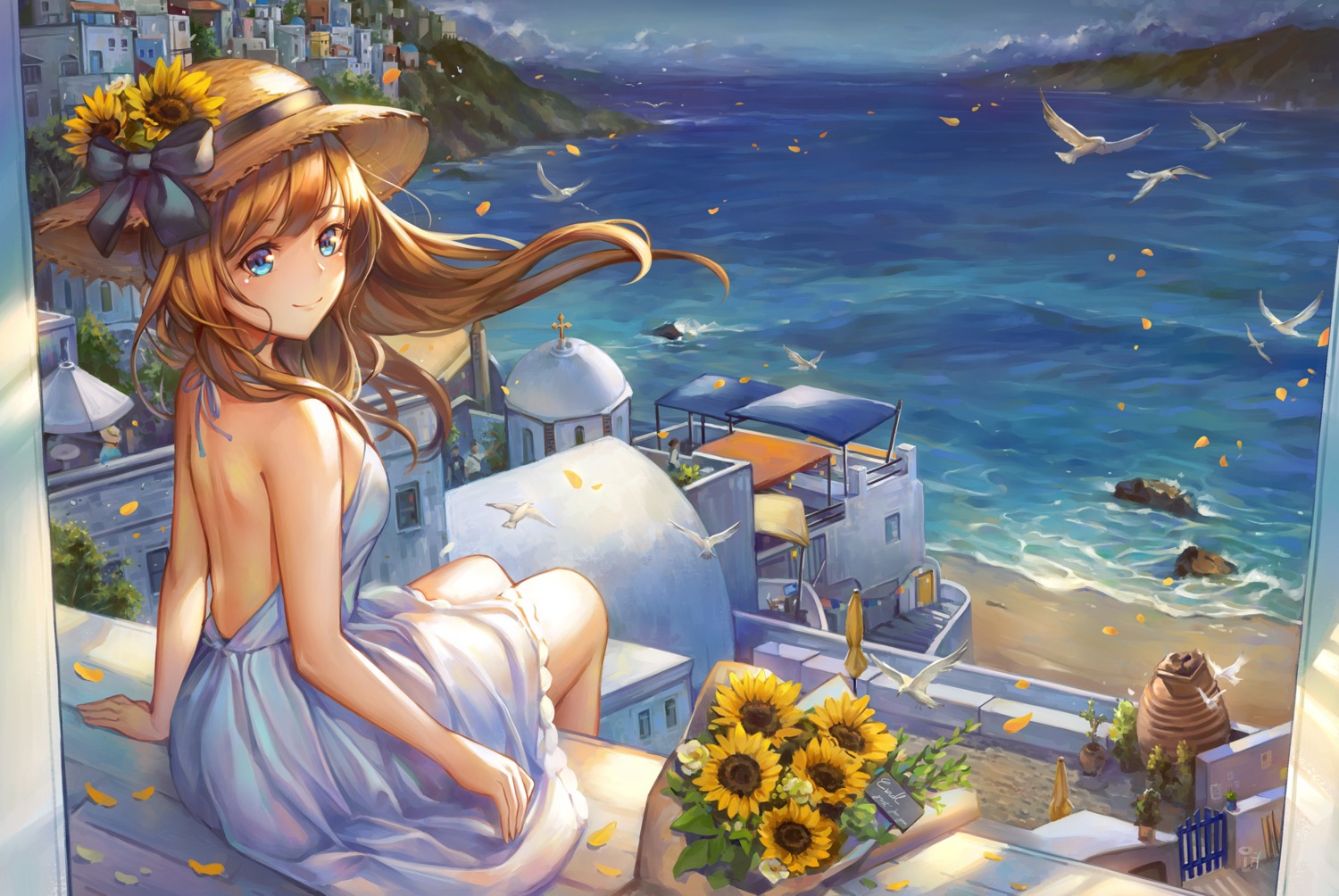 dress no_bra summer_dress yahiro_(heartseek000)