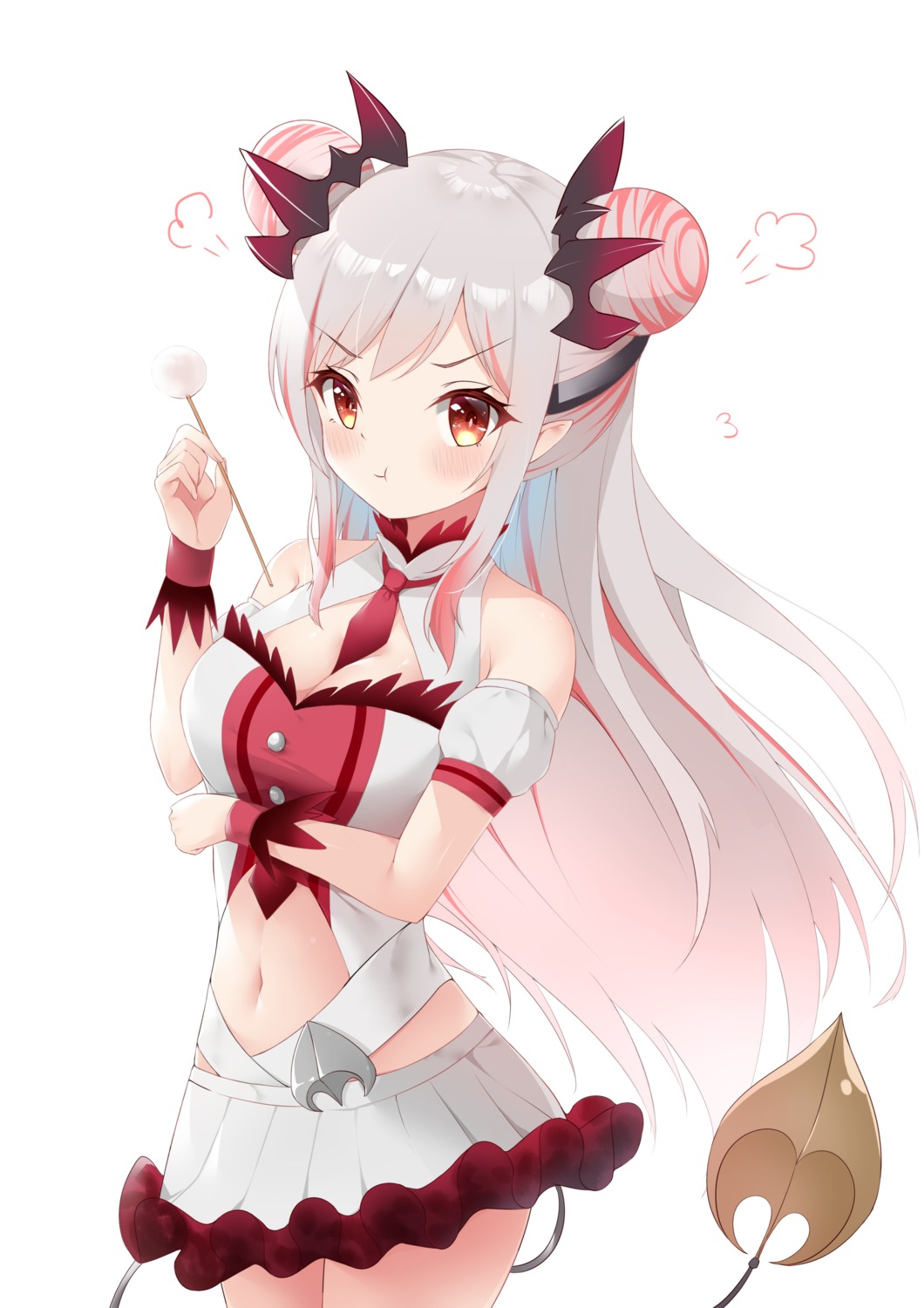 breast_hold cleavage honey_strap horns nanashi_inc. pointy_ears suou_patra tail yimiao