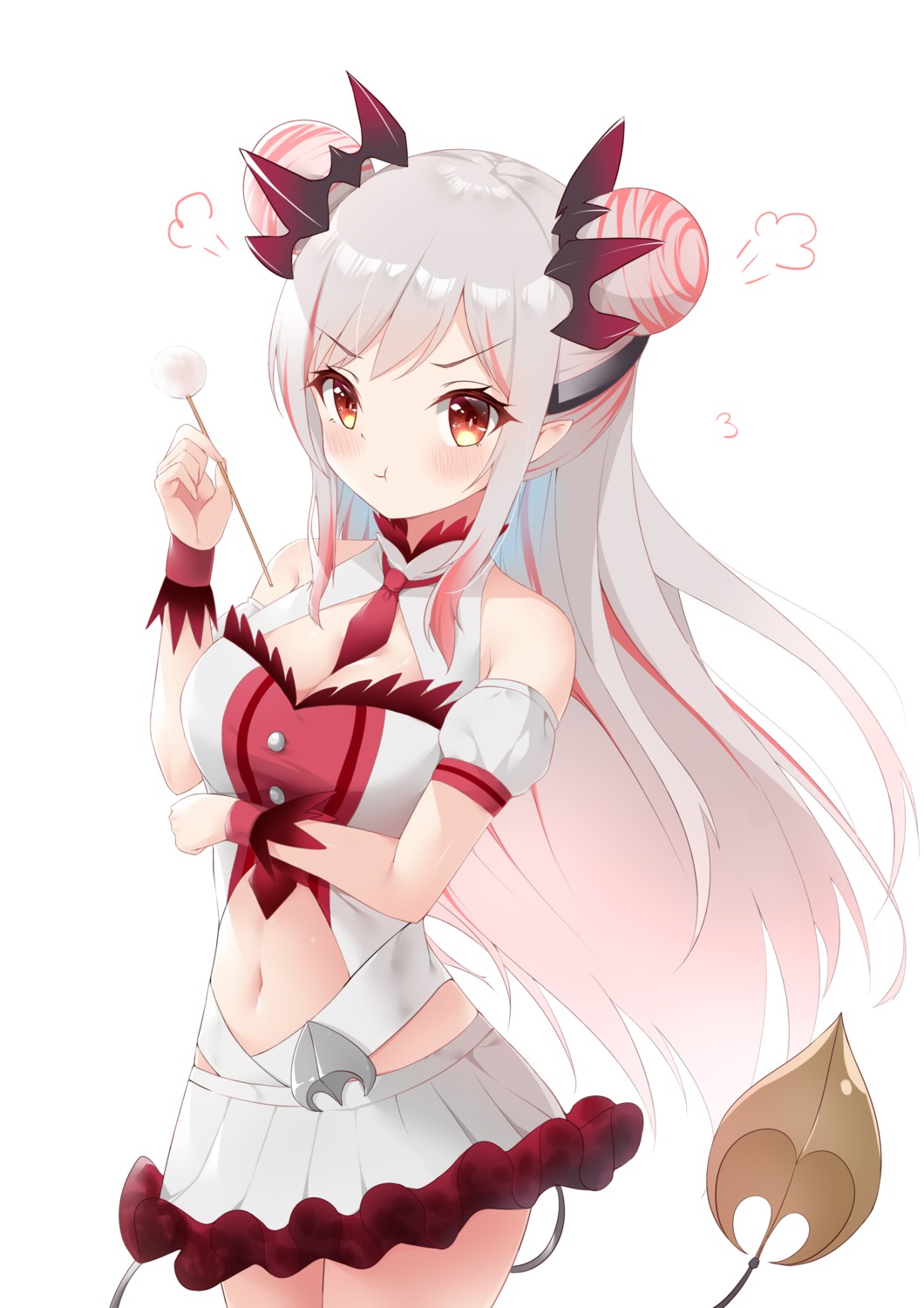 breast_hold cleavage honey_strap horns pointy_ears suou_patra tail yimiao