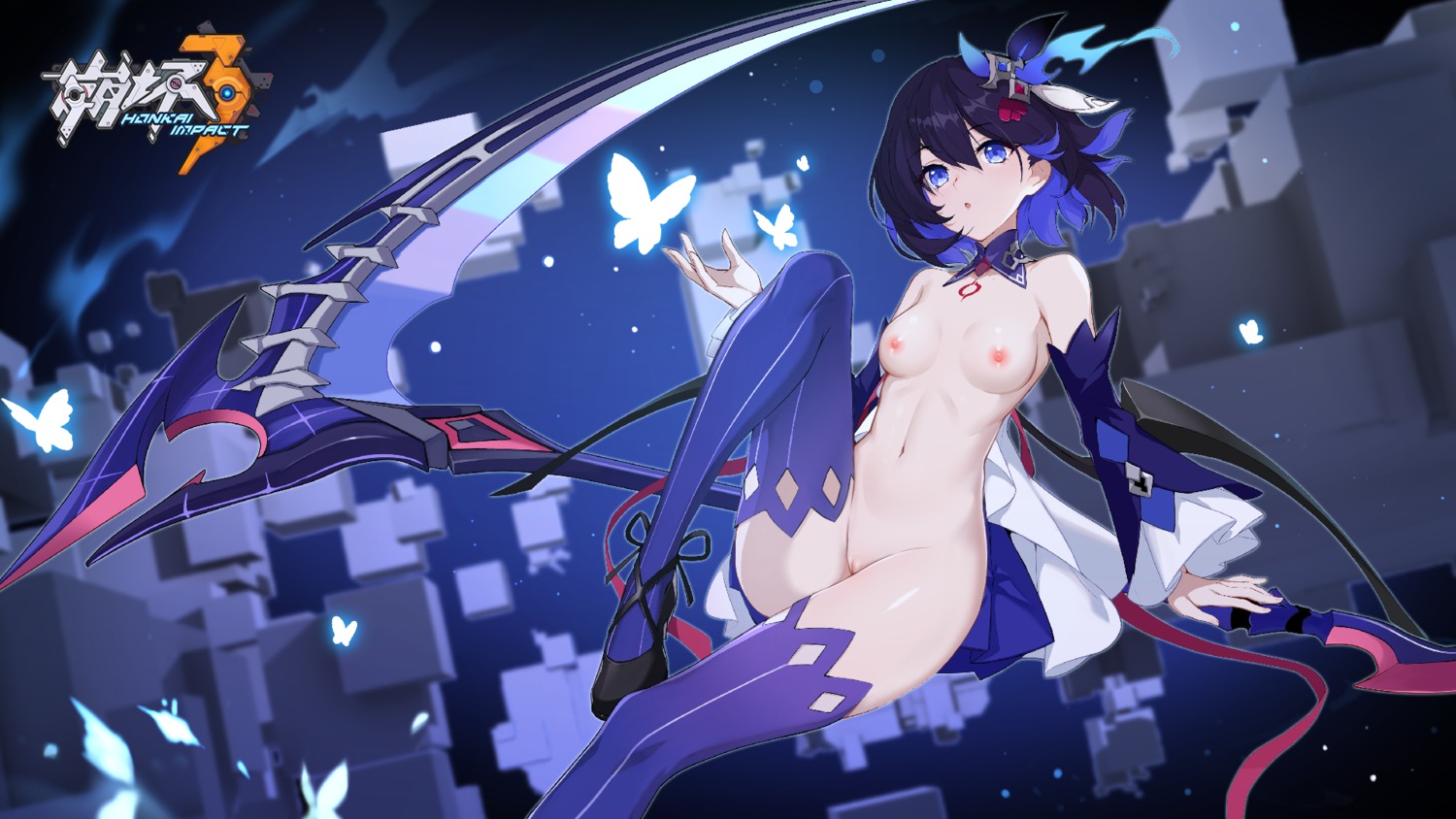 benghuai_xueyuan honkai_impact kanon_12361024 naked nipples photoshop pussy seele_vollerei tattoo thighhighs uncensored wallpaper weapon wings