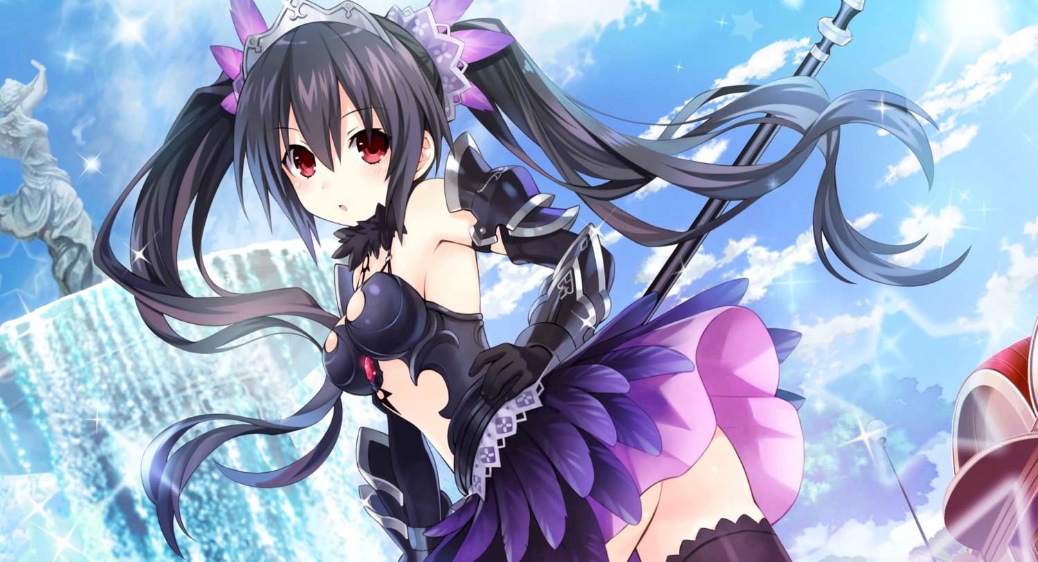 armor choujigen_game_neptune four_goddesses_online:_cyber_dimension_neptune noire thighhighs tsunako weapon