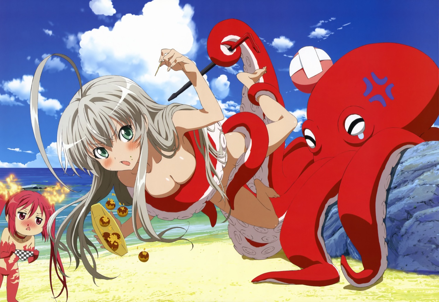 cleavage haiyore!_nyaruko-san kuuko_(haiyore_nyaruko-san) naked nyaruko ono_kazumi tentacles