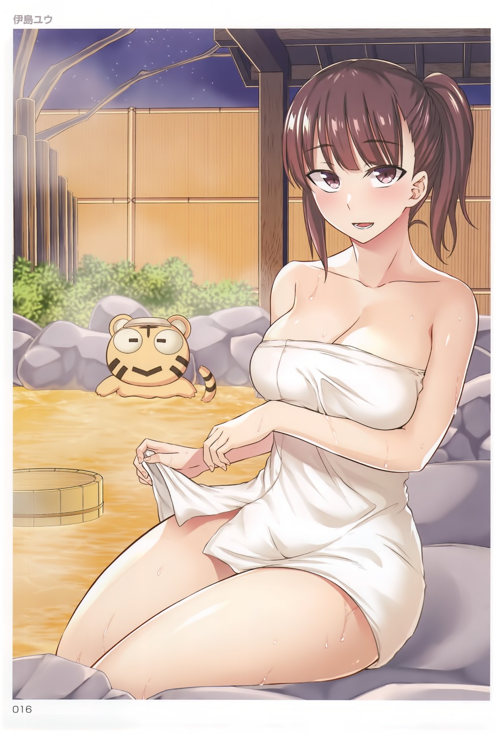 bathing breast_hold cleavage ijima_yuu naked onsen toranoana towel