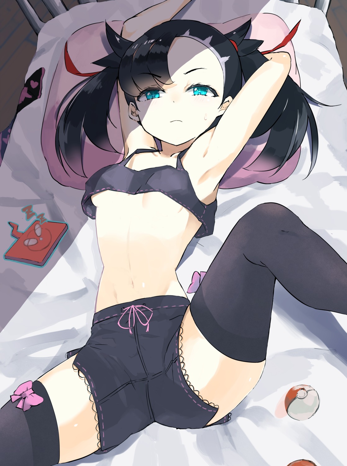 mary_(pokemon) neppuu_(neruneru_nerune) no_bra pokemon pokemon_swsh thighhighs