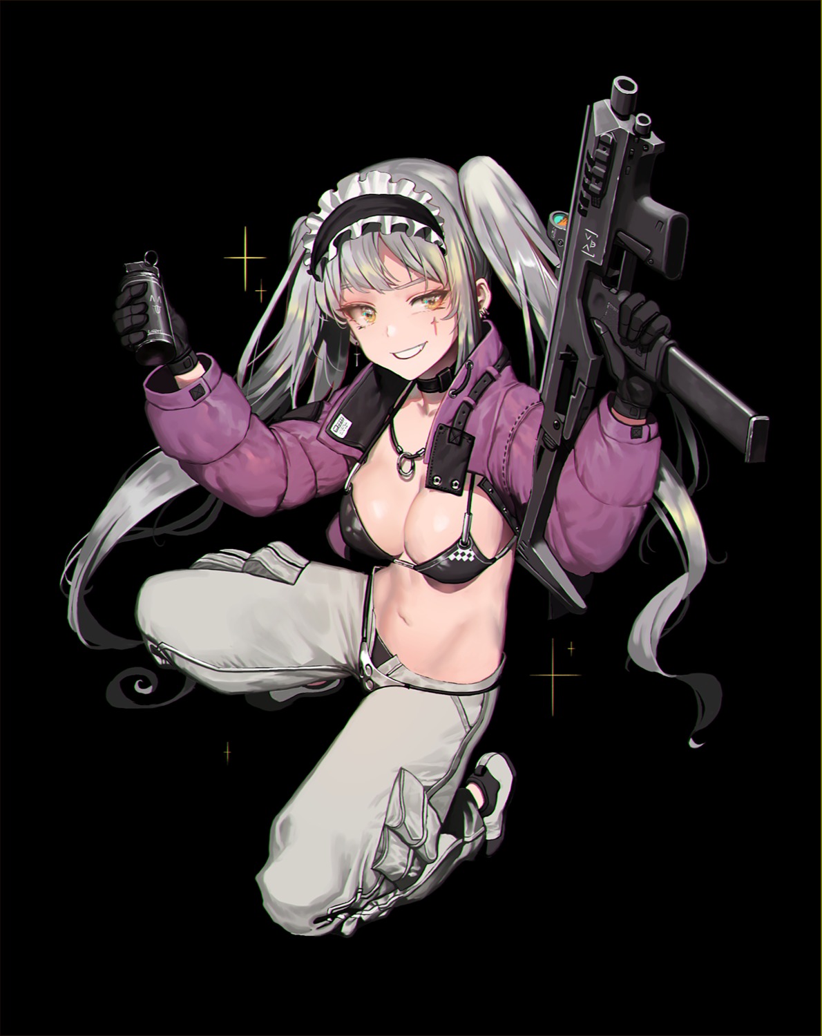 bikini gun ihobus open_shirt swimsuits weapon