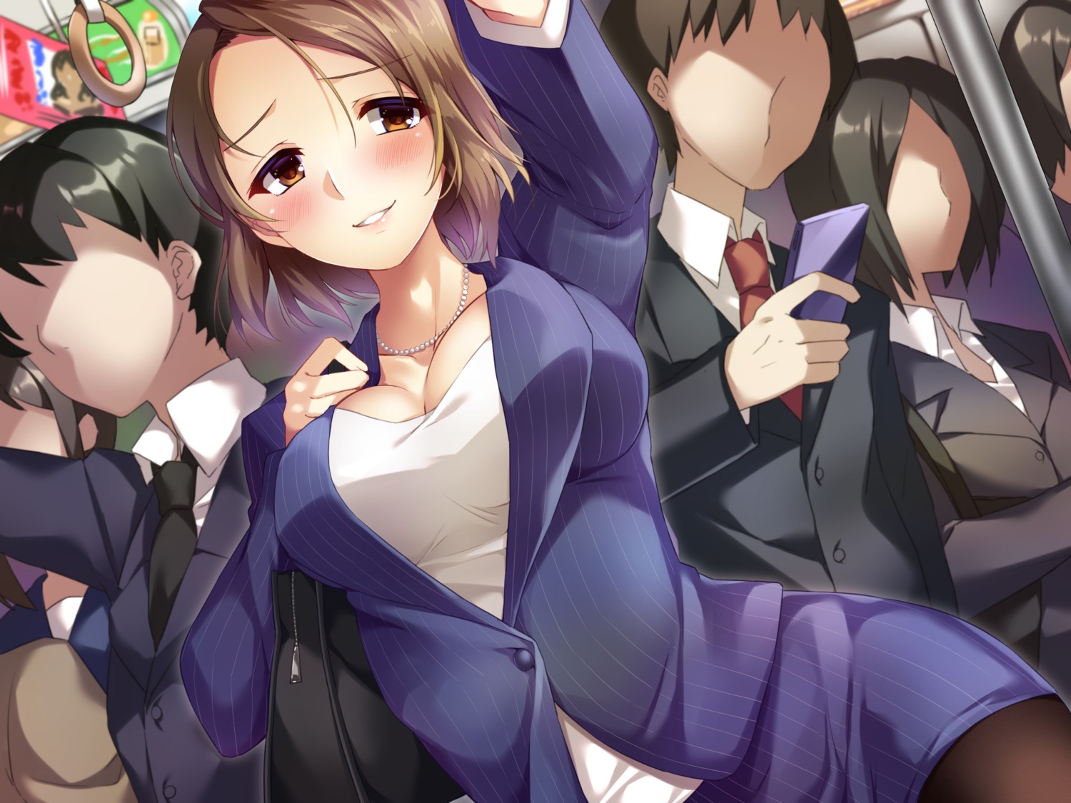 business_suit cleavage pantyhose tamaki_rina