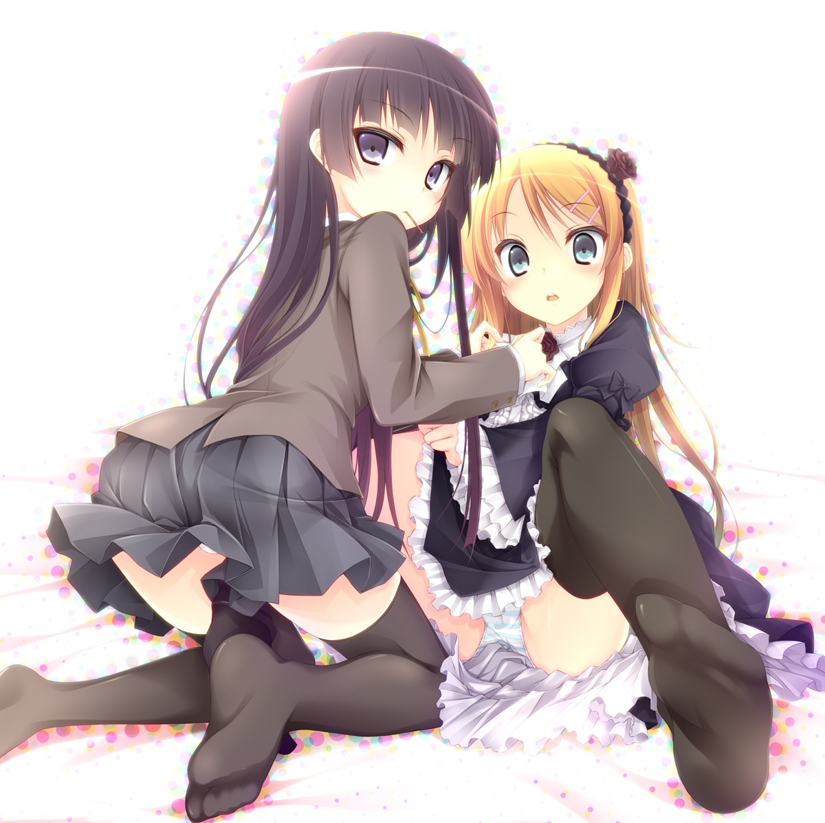 feet gokou_ruri gothic_lolita kousaka_kirino lolita_fashion luna_lia ore_no_imouto_ga_konnani_kawaii_wake_ga_nai pantsu shimapan thighhighs undressing