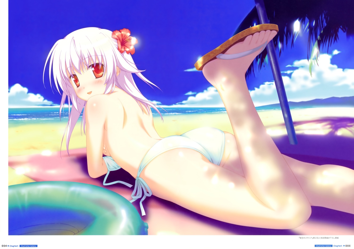 bikini feet hoshizora_no_memoria ototsu_yume shida_kazuhiro swimsuits topless