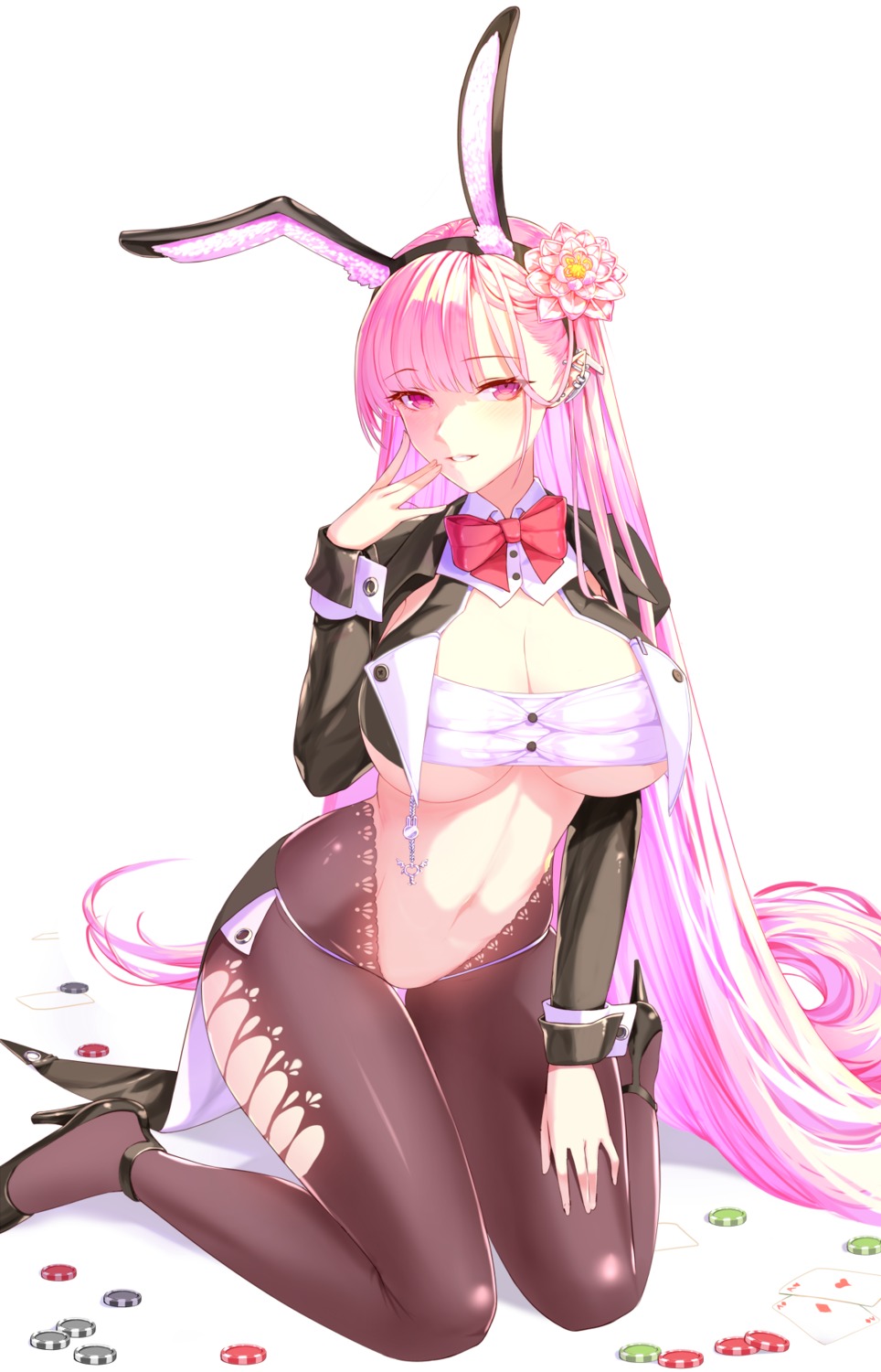 animal_ears bizure bunny_ears bunny_girl heels no_bra nopan pantyhose