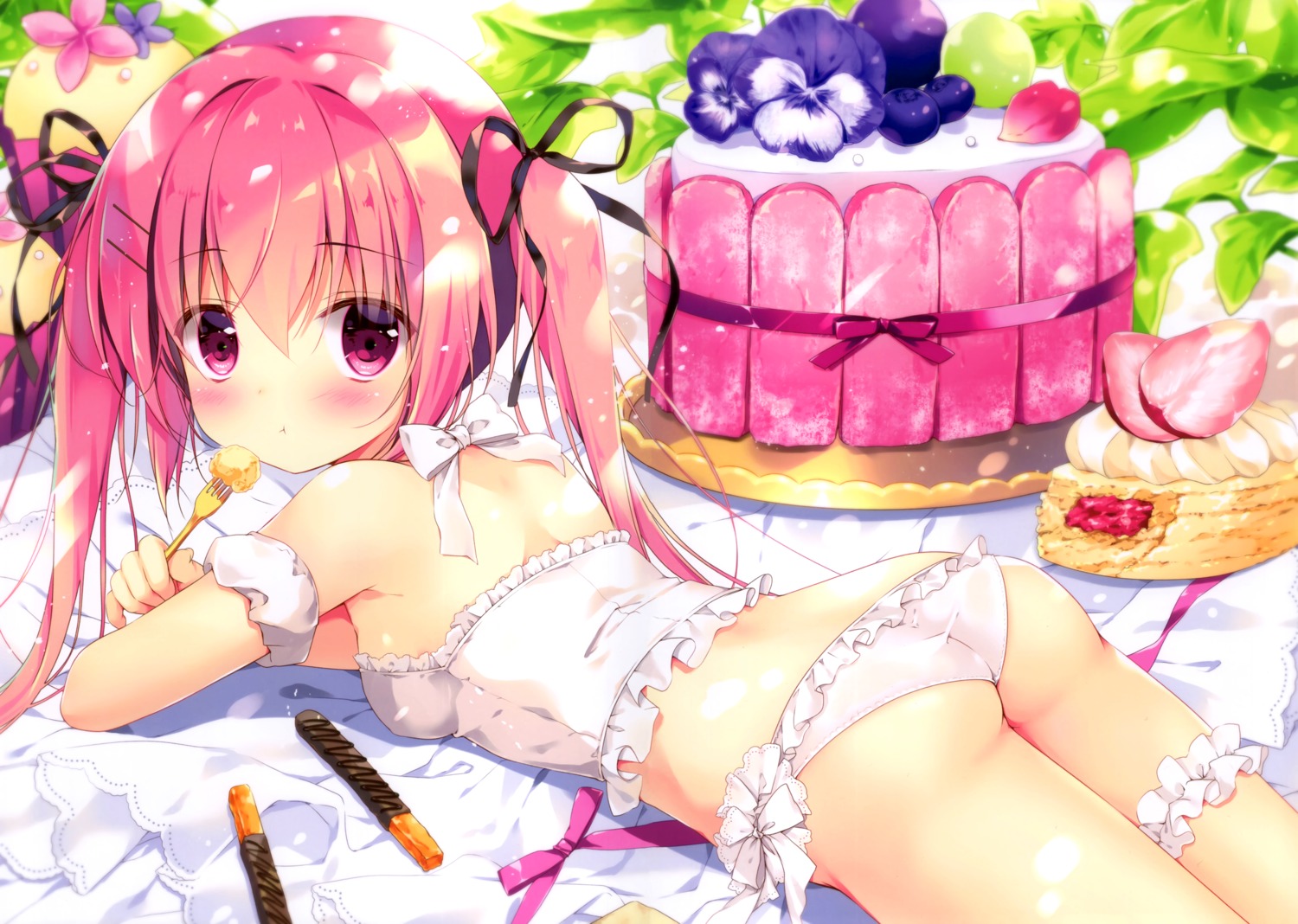 ass canvas+garden garter lingerie loli miyasaka_miyu niwasaka_rira no_bra pantsu