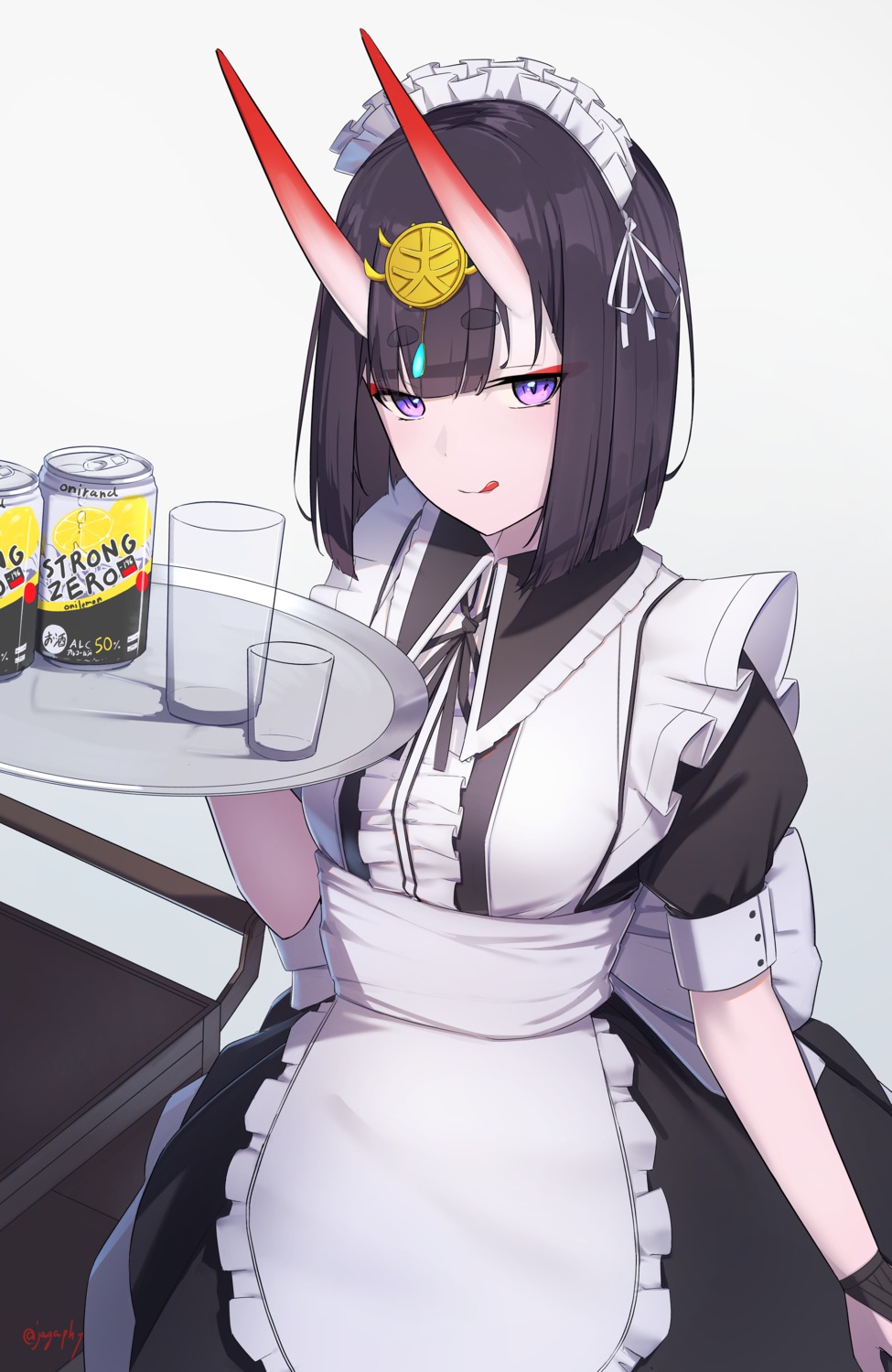 fate/grand_order horns maid sawarineko shuten_douji_(fate/grand_order)