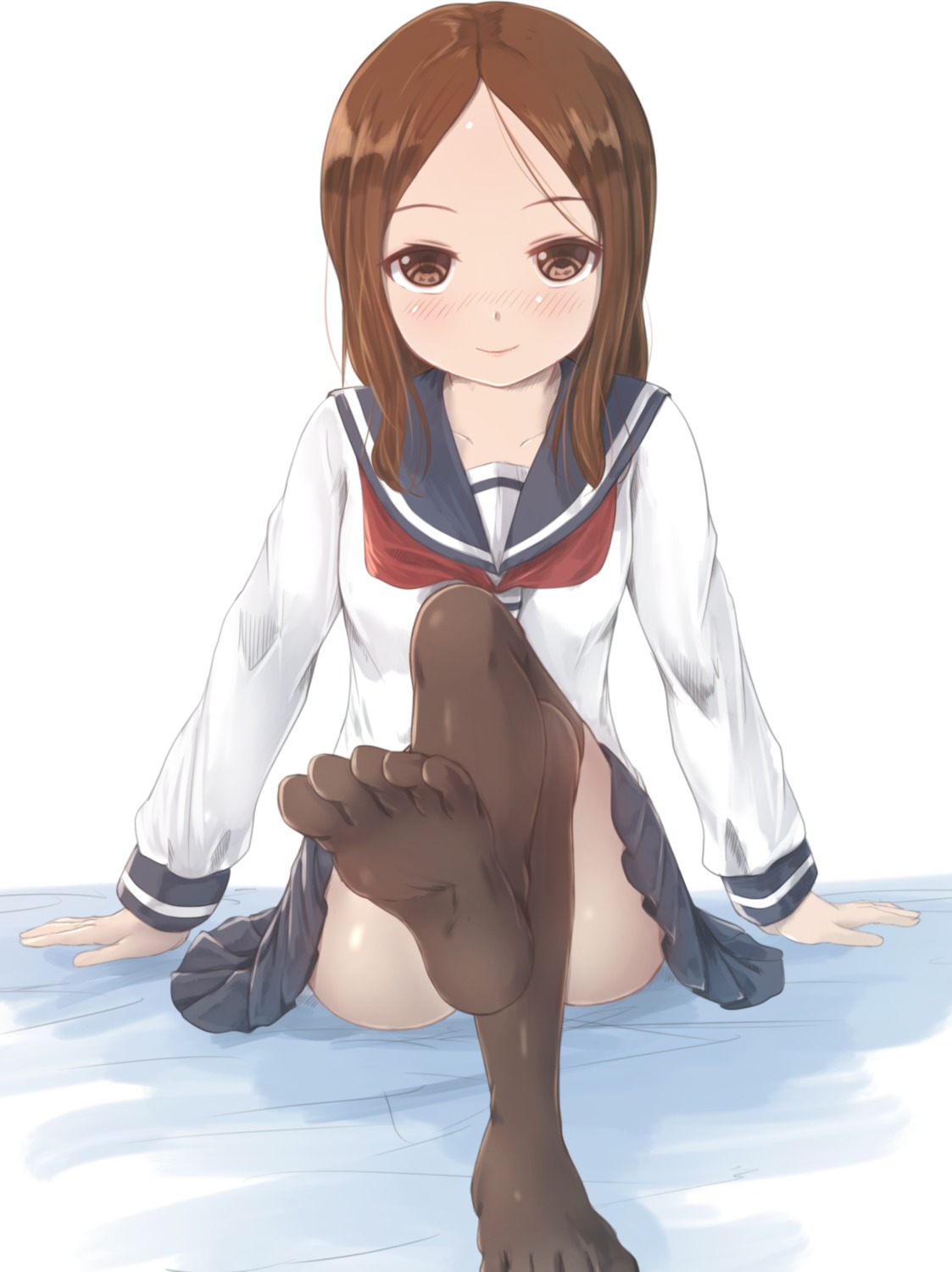 feet hikari_niji karakai_jouzu_no_takagi-san seifuku takagi-san thighhighs