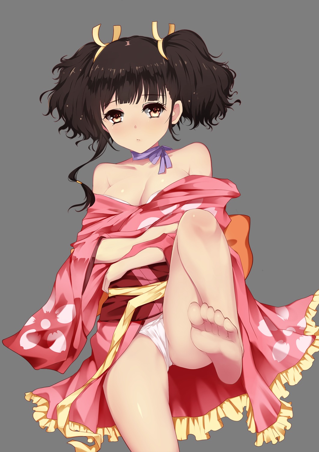 bba1985 cameltoe cleavage feet fundoshi kimono koutetsujou_no_kabaneri mumei no_bra open_shirt transparent_png