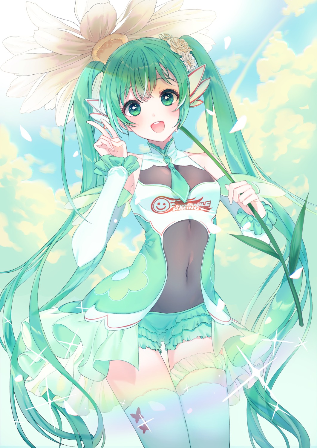 a20_(atsumaru) garter goodsmile_racing hatsune_miku racing_miku thighhighs vocaloid