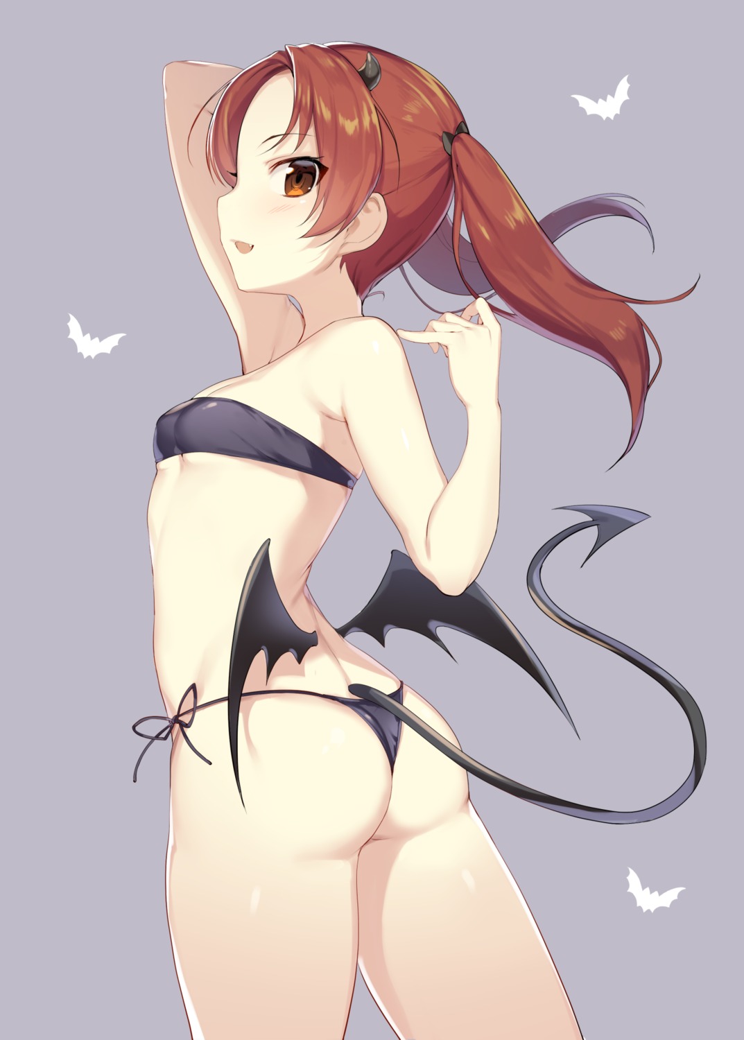 ass bikini girls_und_panzer horns ikomochi kadotani_anzu swimsuits tail thong wings