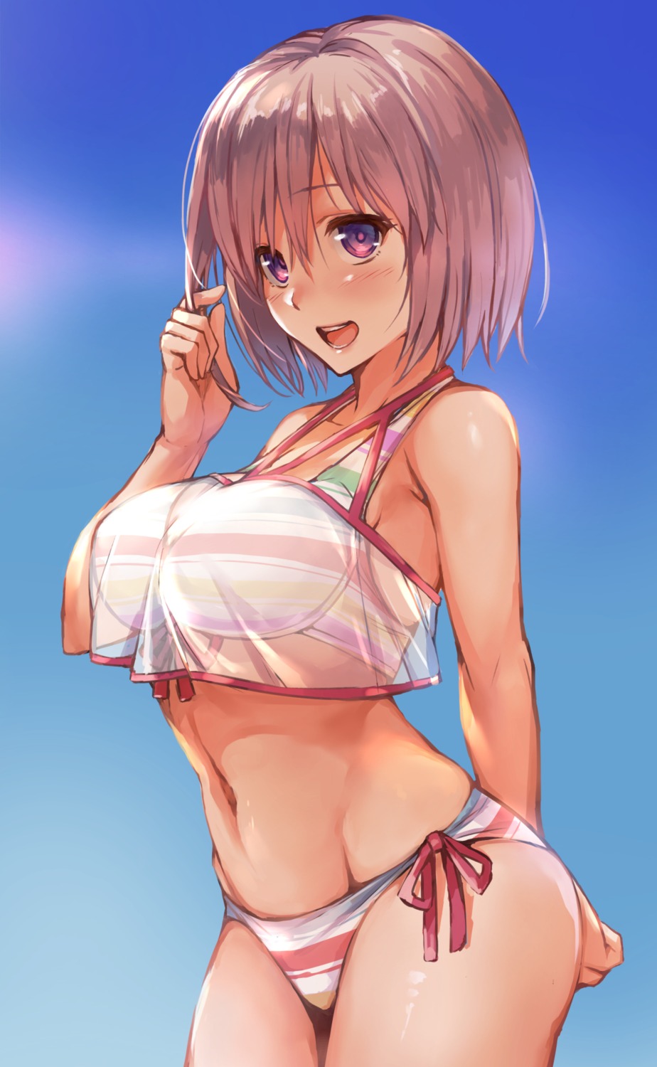 bikini fate/grand_order fumikiri mash_kyrielight see_through swimsuits