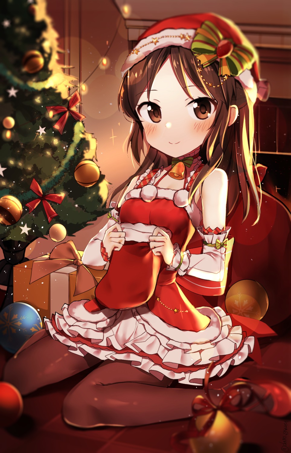 christmas dress kurutsu pantyhose tachibana_arisu the_idolm@ster the_idolm@ster_cinderella_girls the_idolm@ster_cinderella_girls_u149