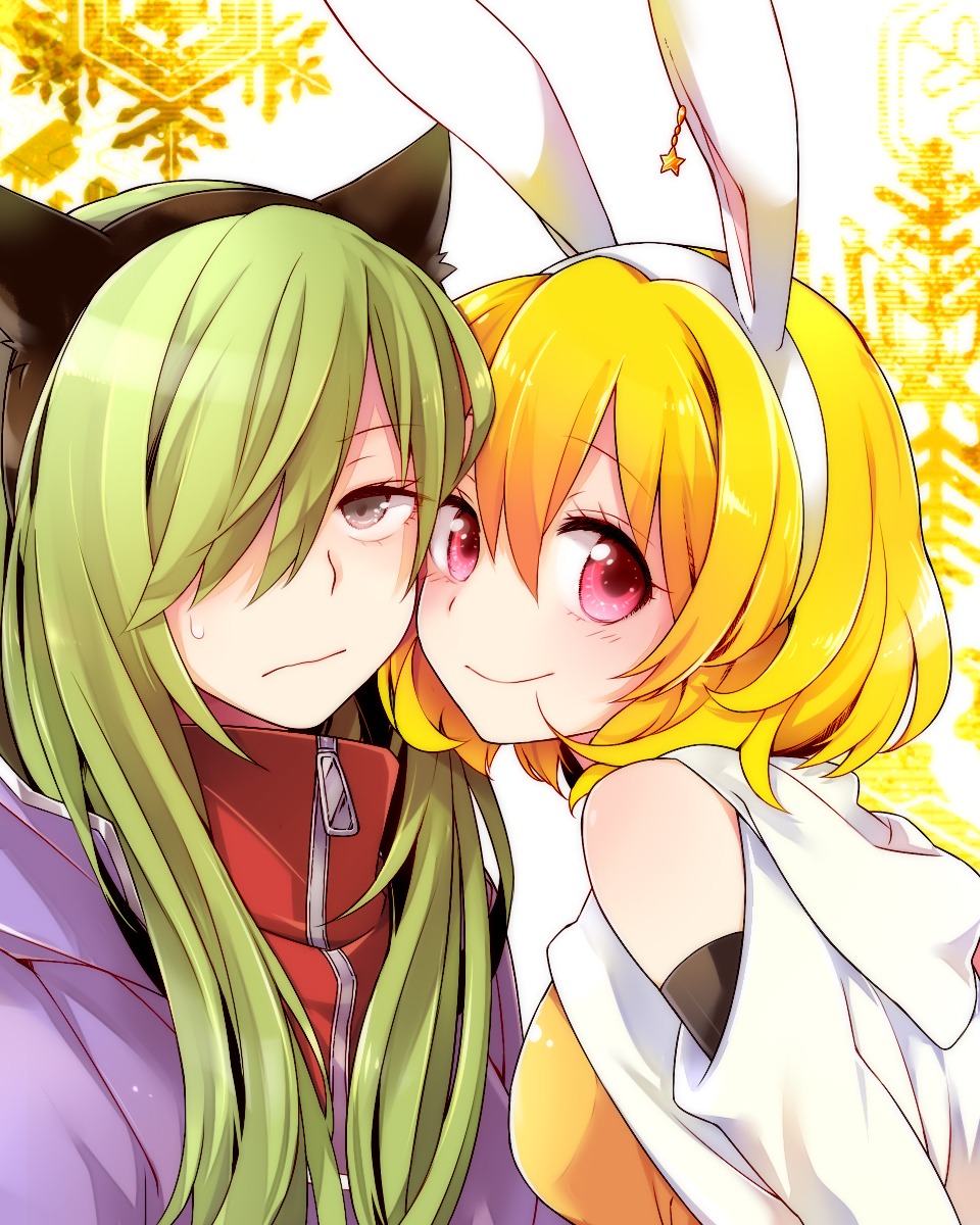 animal_ears bunny_ears hutuumikan kagerou_project kido_tsubomi kisaragi_momo nekomimi