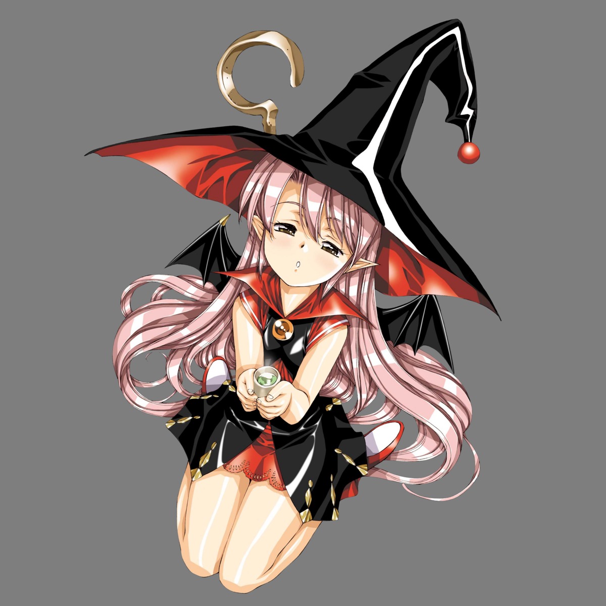 dress growlanser growlanser_iv pointy_ears transparent_png urushihara_satoshi wings witch