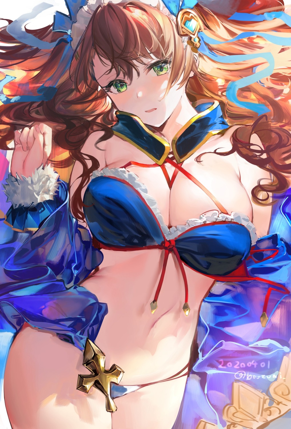 beatrix_(granblue_fantasy) bikini cleavage granblue_fantasy open_shirt swimsuits umibouzu