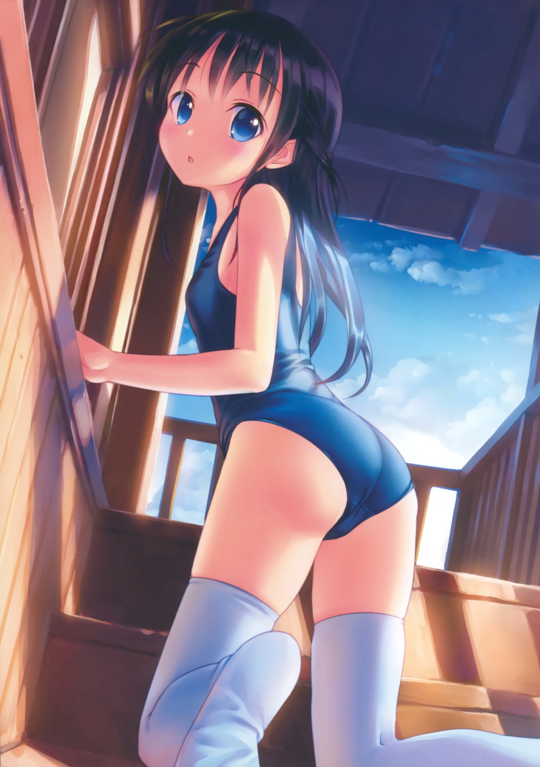 ass cameltoe feet kogemashita school_swimsuit swimsuits takoyaki thighhighs