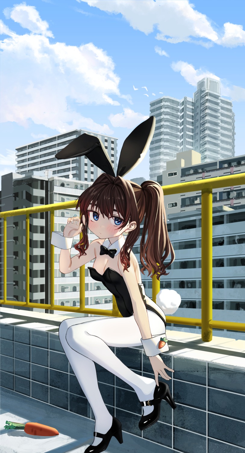 animal_ears bunny_ears bunny_girl heels luicent no_bra pantyhose tail