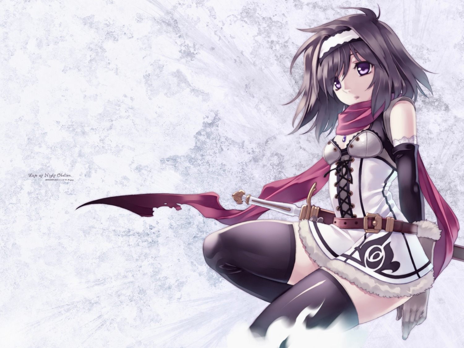 hirano_katsuyuki sword thighhighs wallpaper