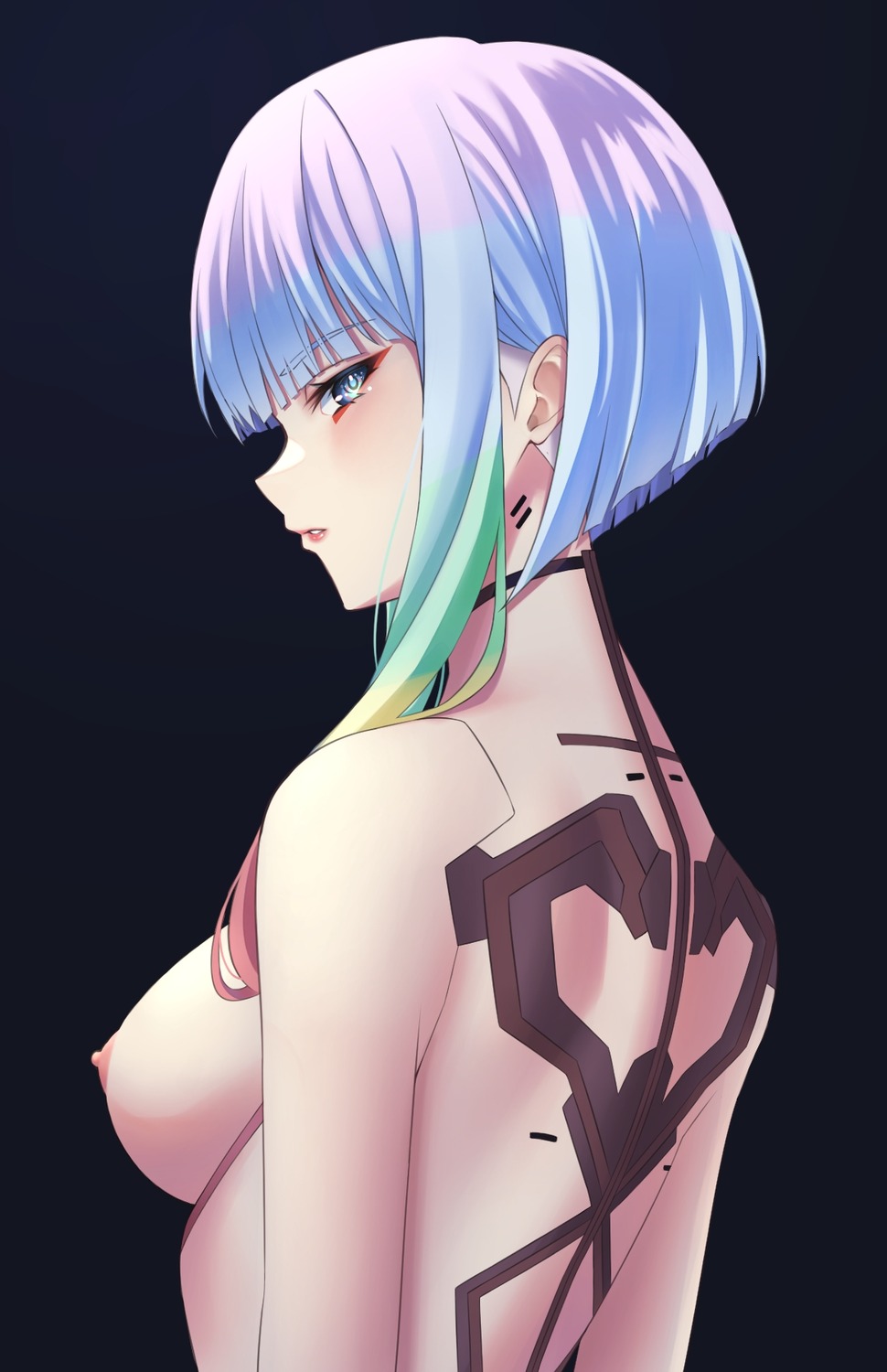 cyberpunk:_edgerunners cyberpunk_2077 lucy_(cyberpunk) mecha_musume nipples topless wanzi_(99wanzi99)