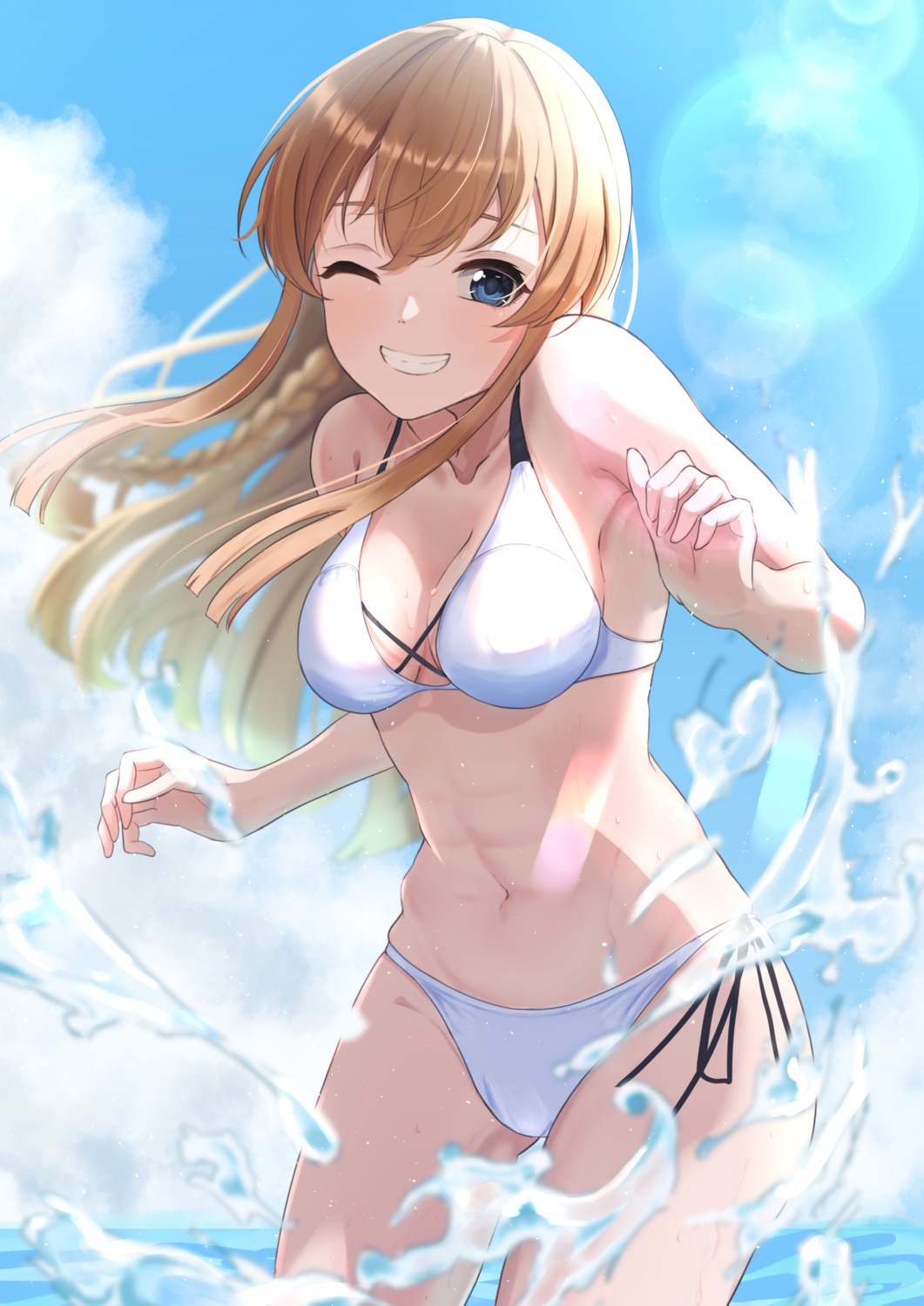 bikini kousaka_umi marishiten_(mar1sh110) swimsuits the_idolm@ster the_idolm@ster_million_live! wet