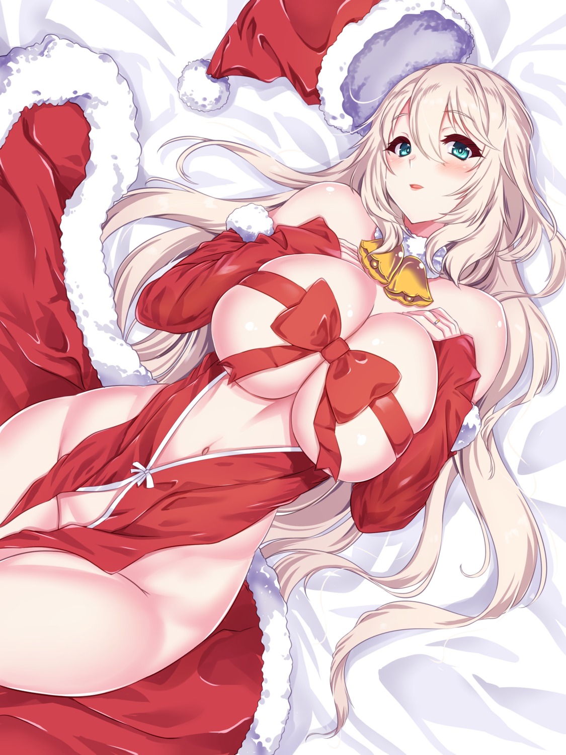 atago_(kancolle) christmas hakkai kantai_collection no_bra