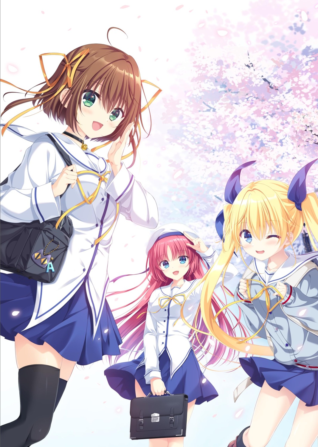 asakura_nemu circus da_capo da_capo_(series) seifuku shirakawa_kotori skirt_lift sweater takano_yuki tanihara_natsuki thighhighs yoshino_sakura