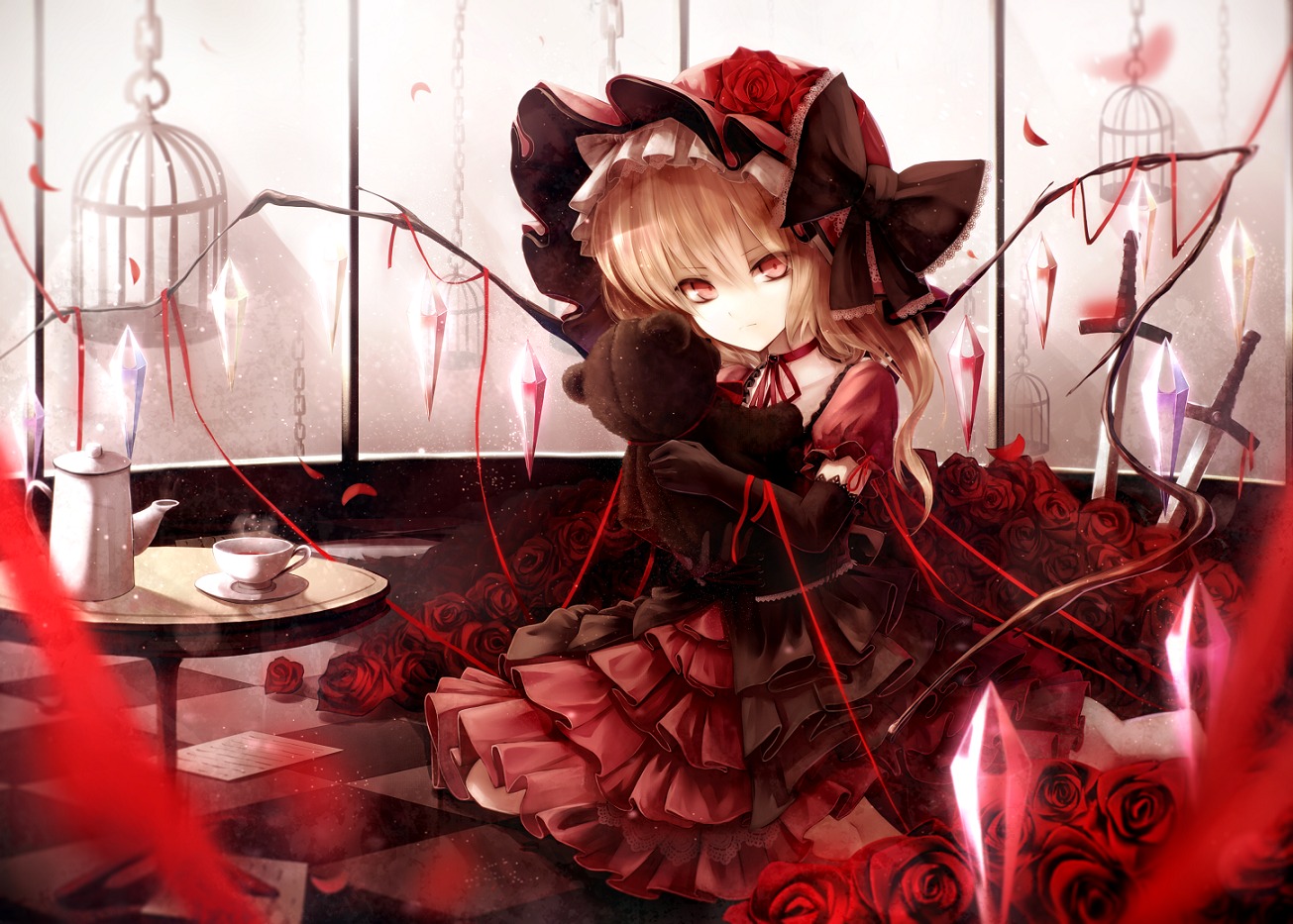 dress famy_siraso flandre_scarlet gothic_lolita lolita_fashion sword touhou wings