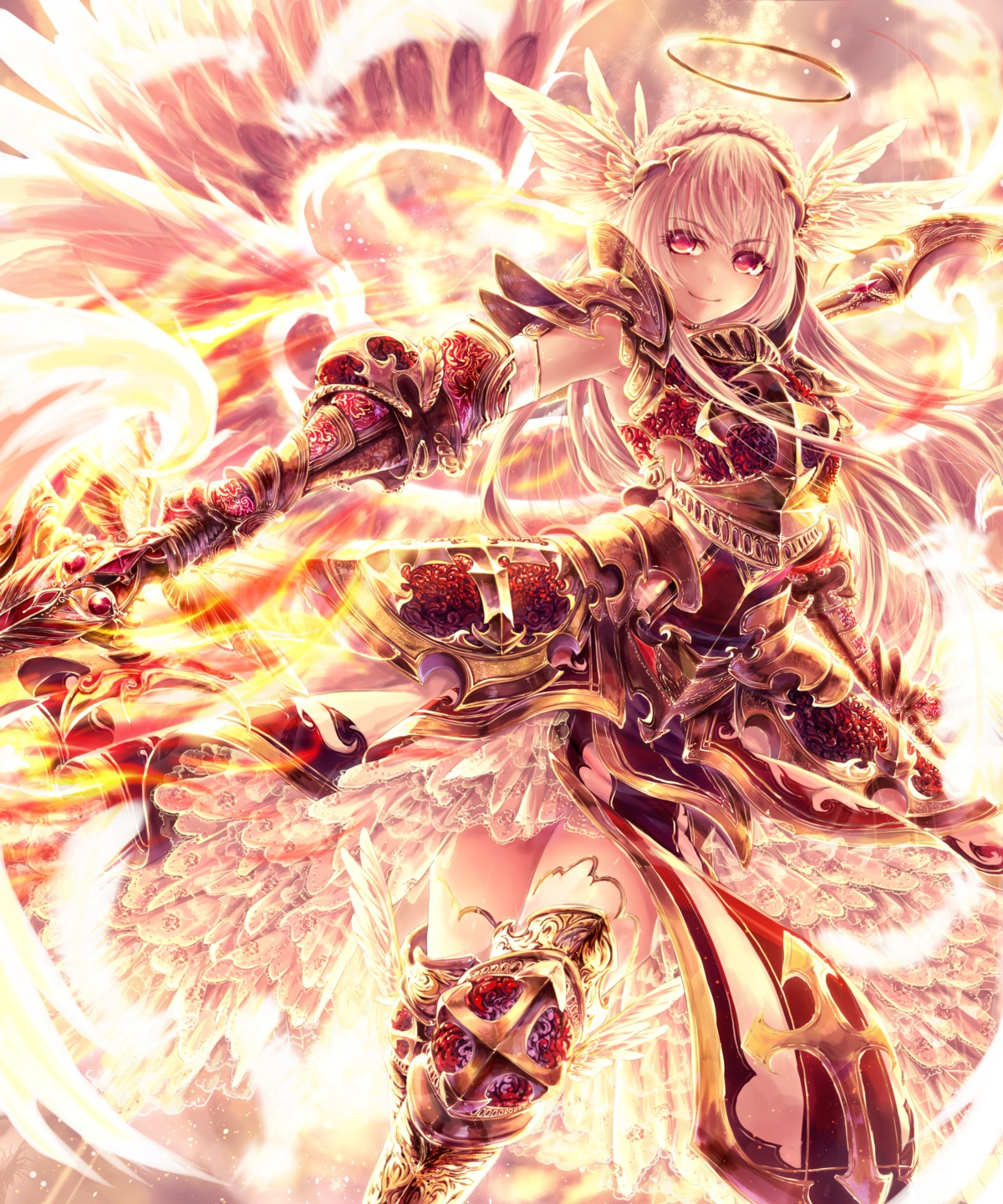 angel armor kyara36 thighhighs weapon wings