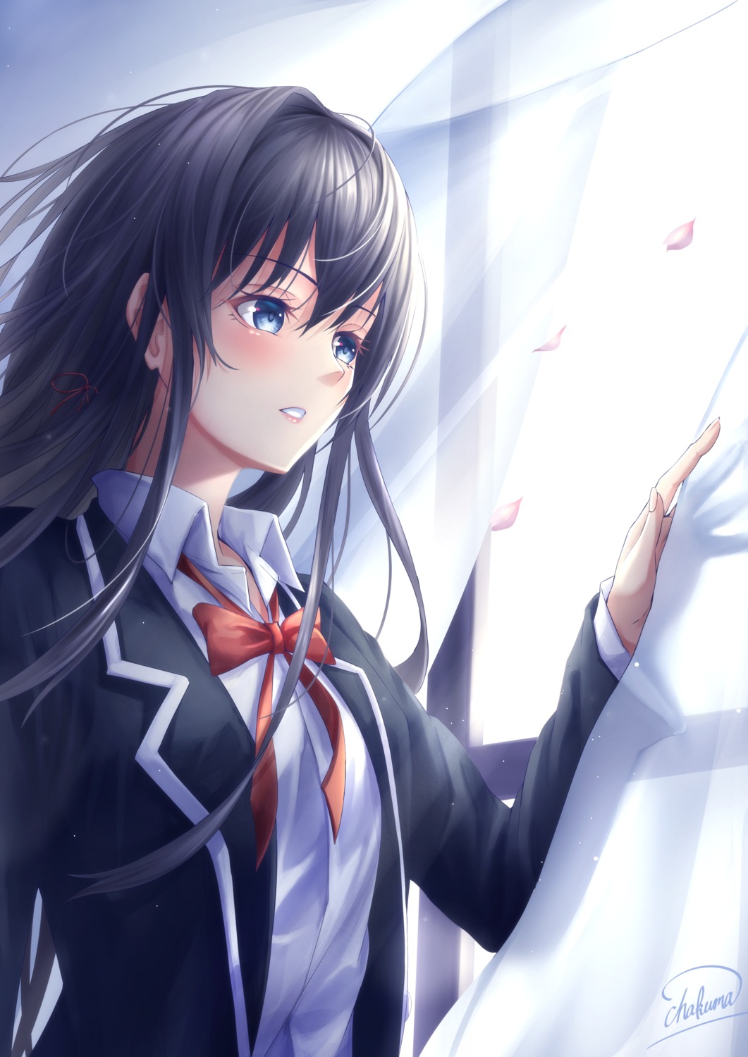 chakuma_(yiyh1468) seifuku yahari_ore_no_seishun_lovecome_wa_machigatteiru. yukinoshita_yukino