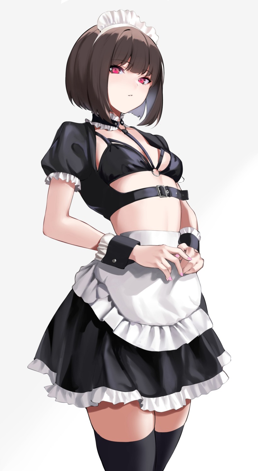 bra cleavage maid spider_apple thighhighs