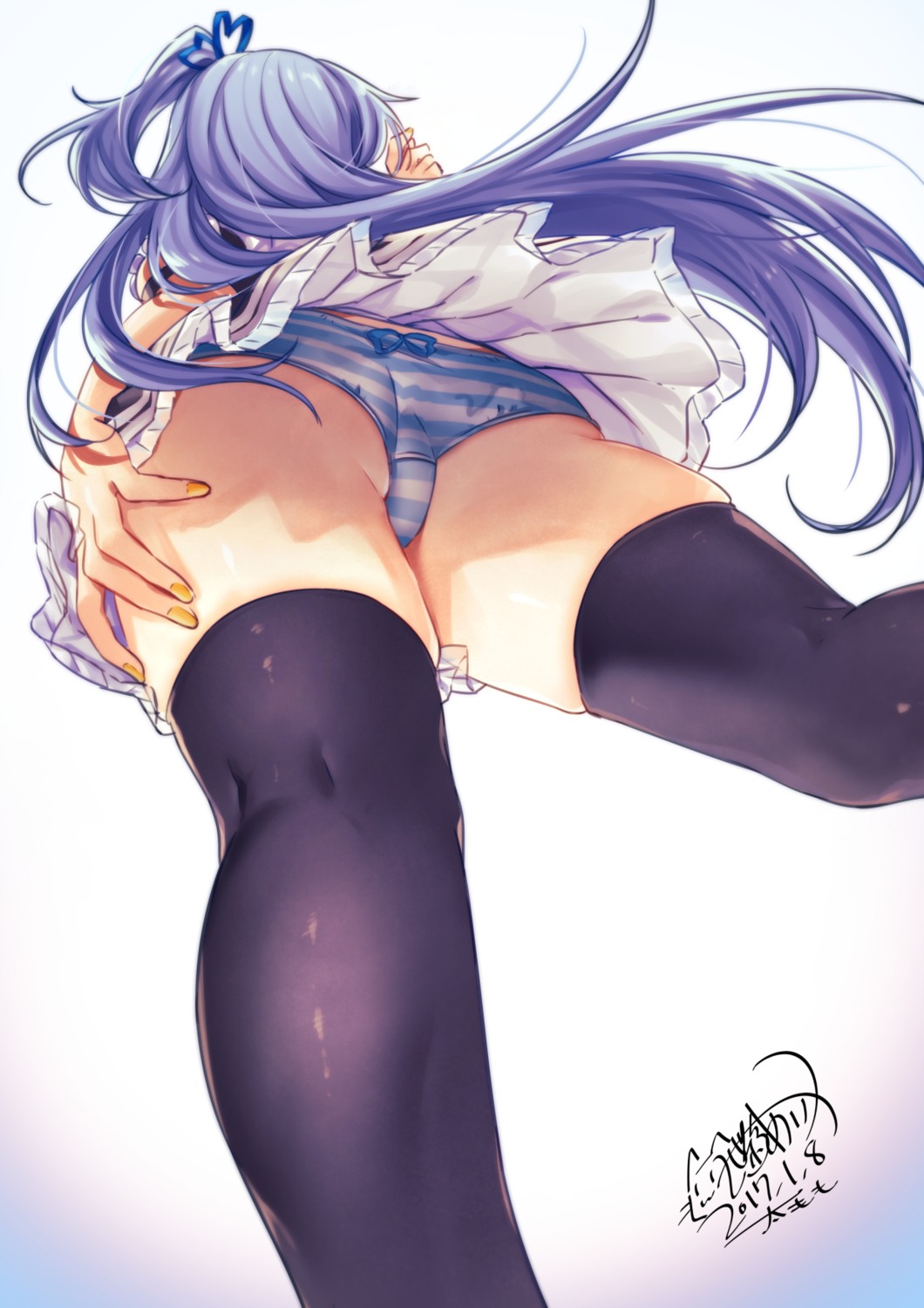 ass debi_(akuma) pantsu shimapan thighhighs