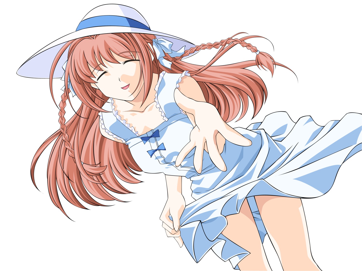 dress kimi_ga_nozomu_eien skirt_lift summer_dress suzumiya_haruka vector_trace