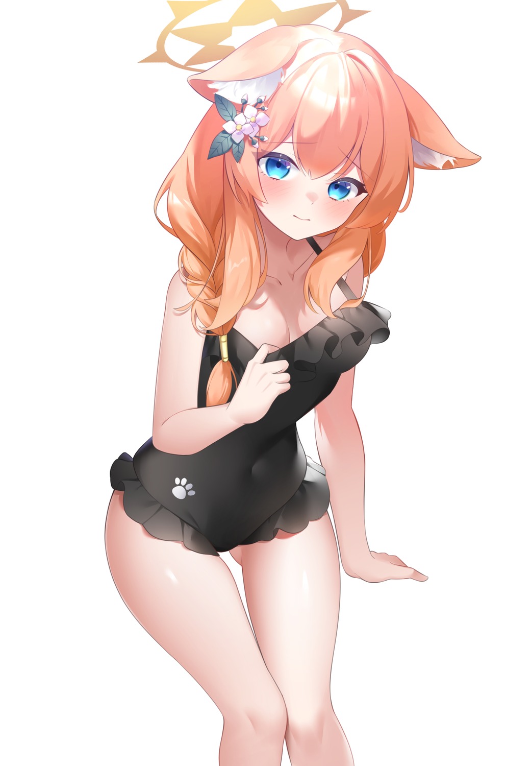 animal_ears aoitsuki blue_archive halo iochi_mari nekomimi swimsuits