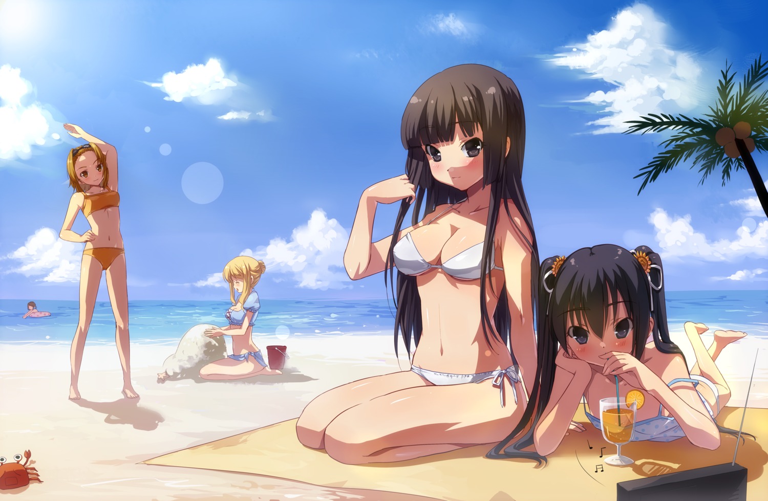 akiyama_mio bikini cleavage hirasawa_yui k-on! kotobuki_tsumugi liras nakano_azusa swimsuits tainaka_ritsu